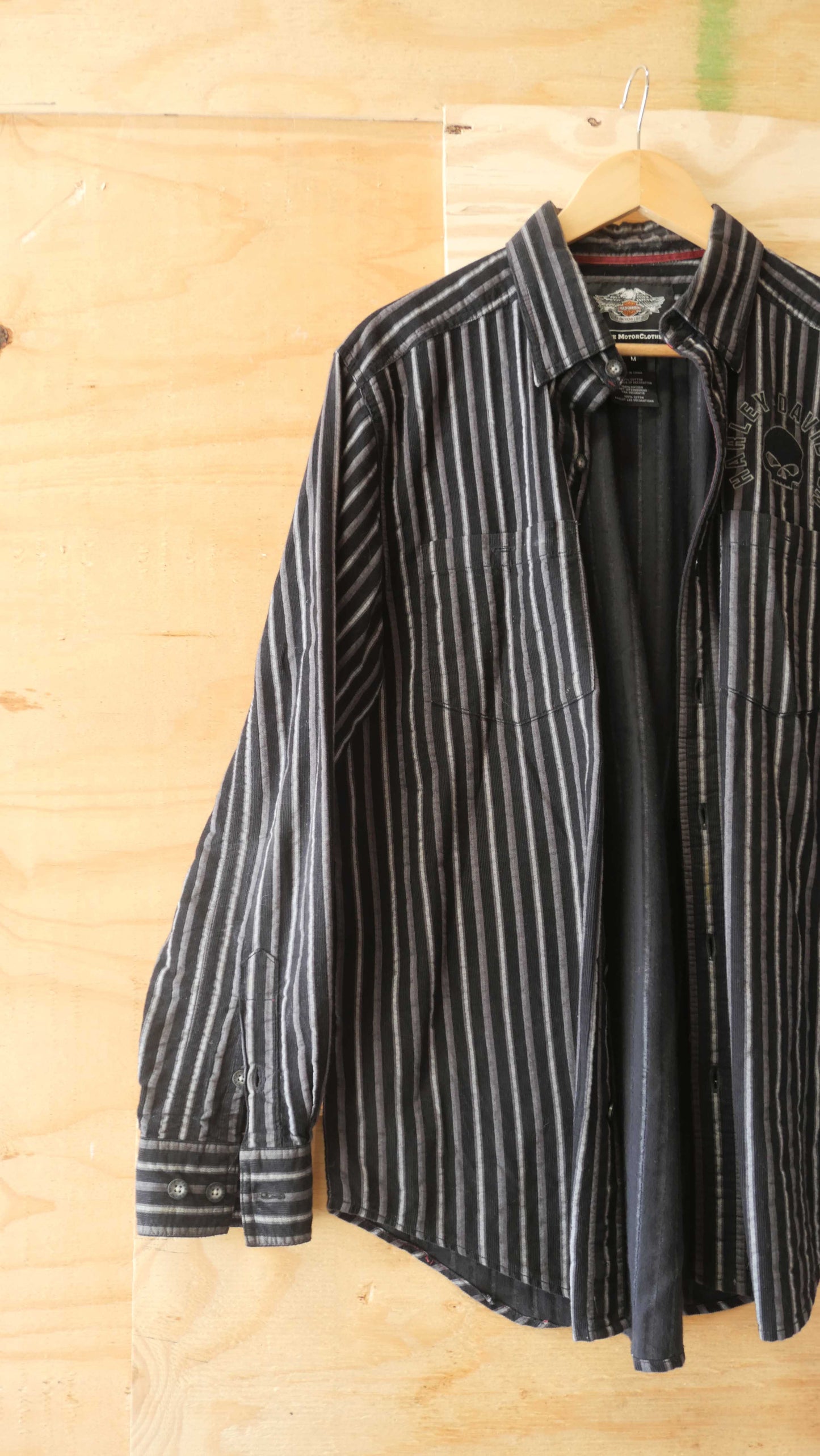 2000s Striped Harley Shirt | M
