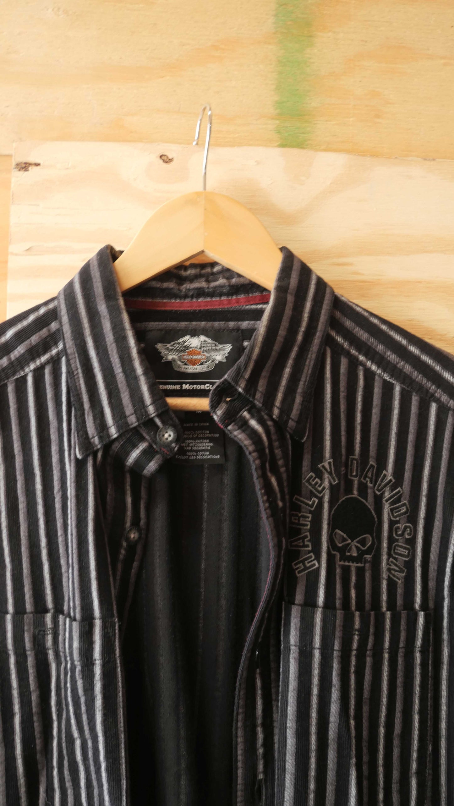 2000s Striped Harley Shirt | M