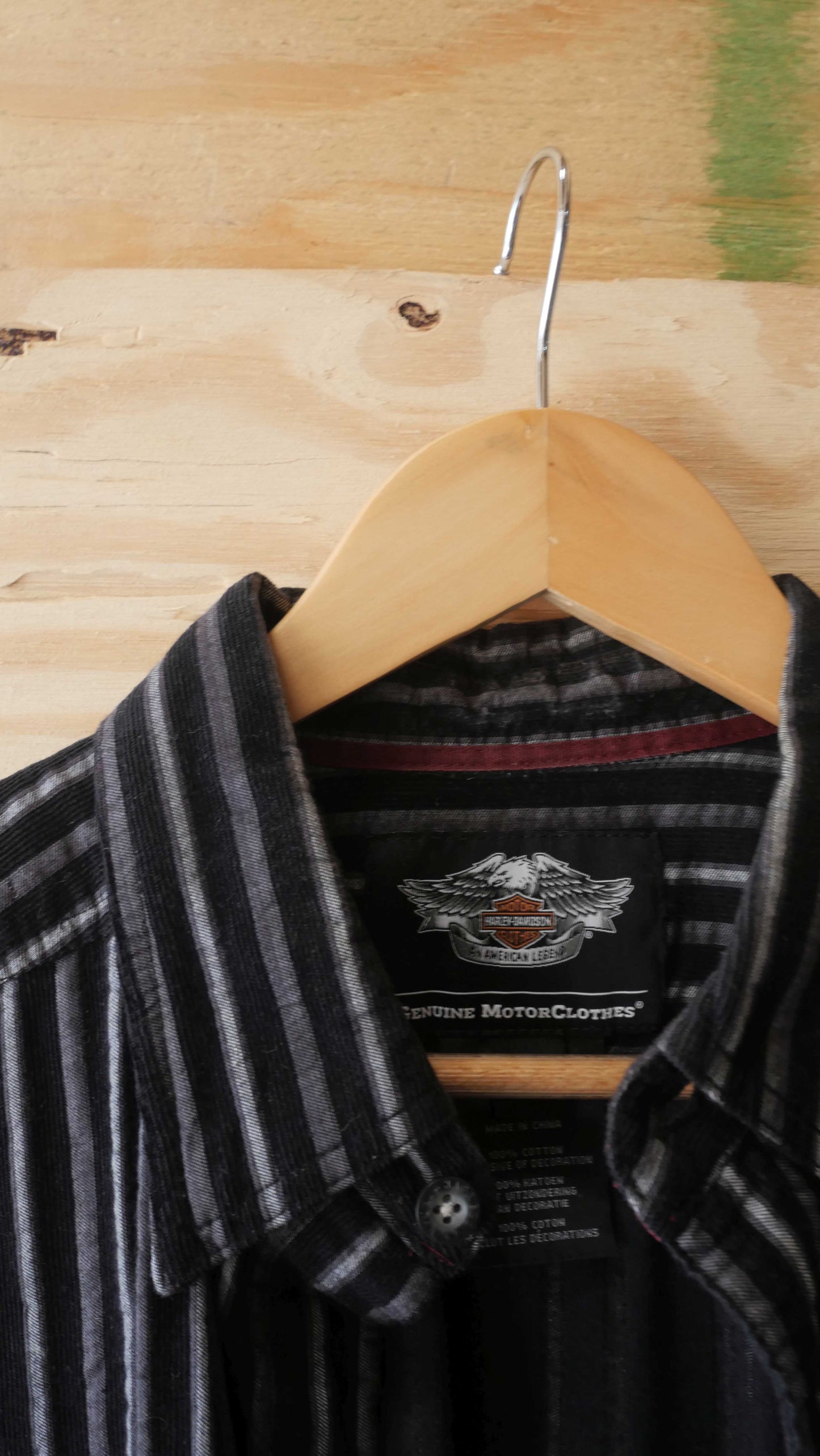 2000s Striped Harley Shirt | M