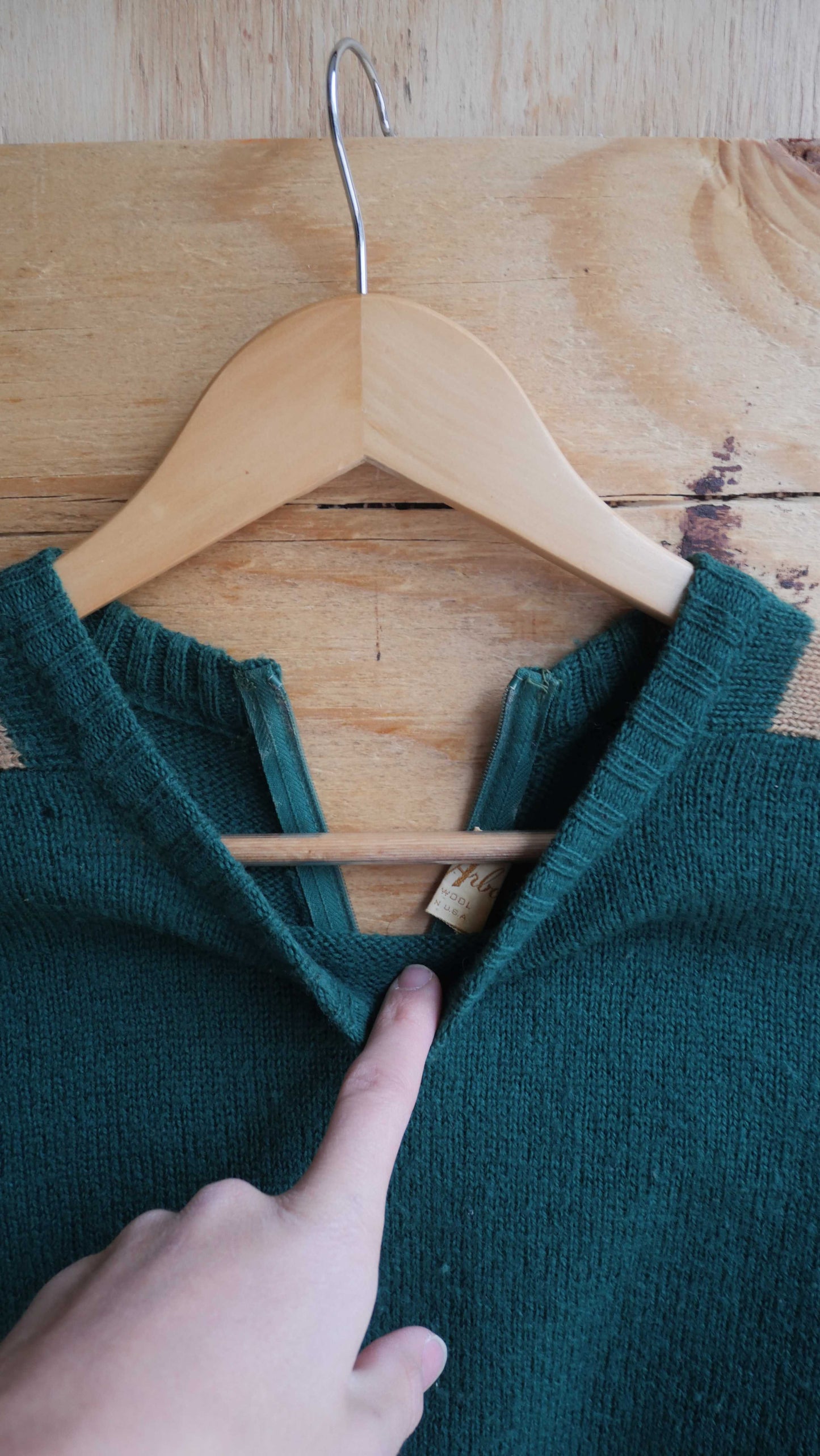 1960s Green Striped Sweater | M