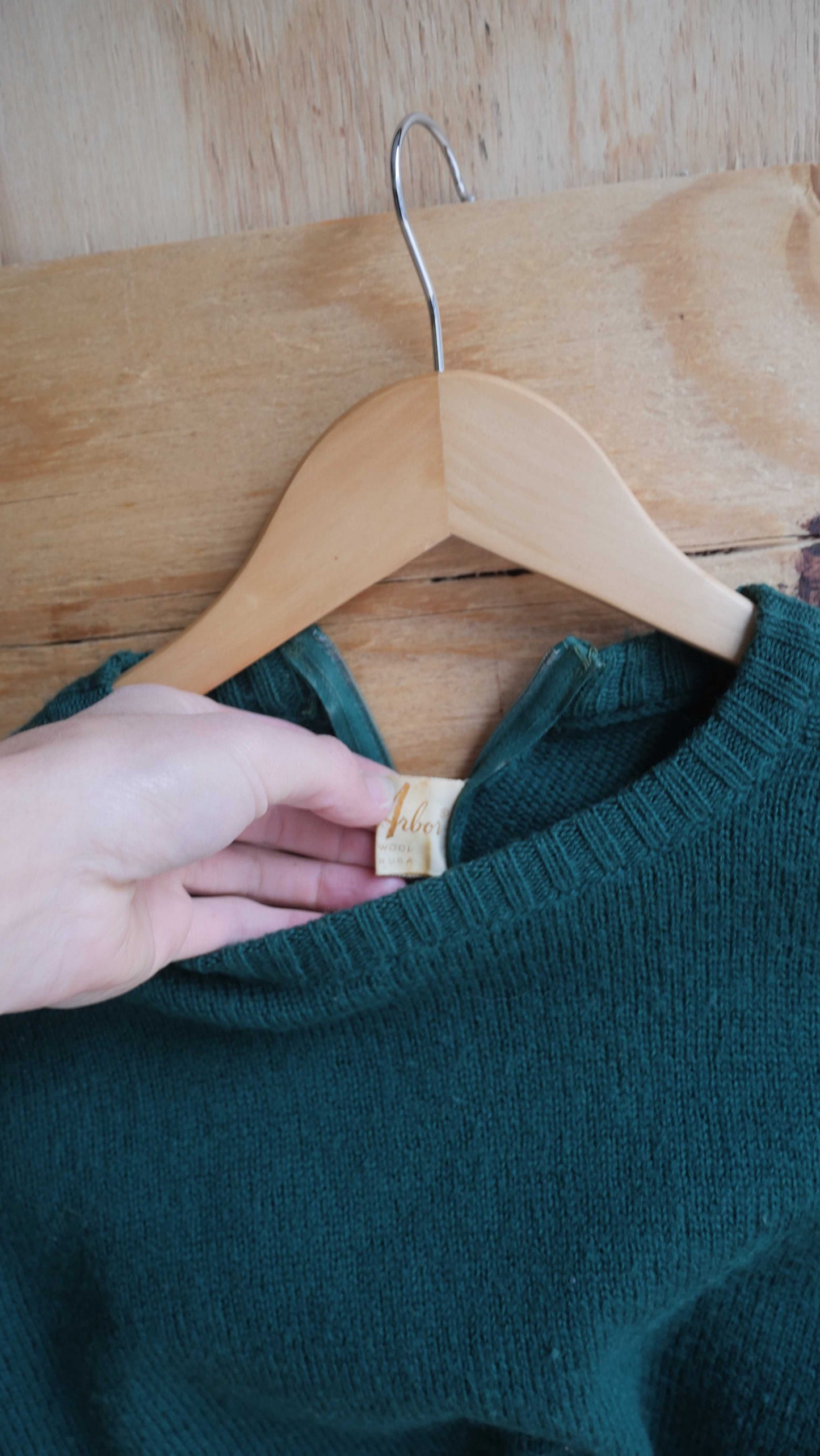1960s Green Striped Sweater | M