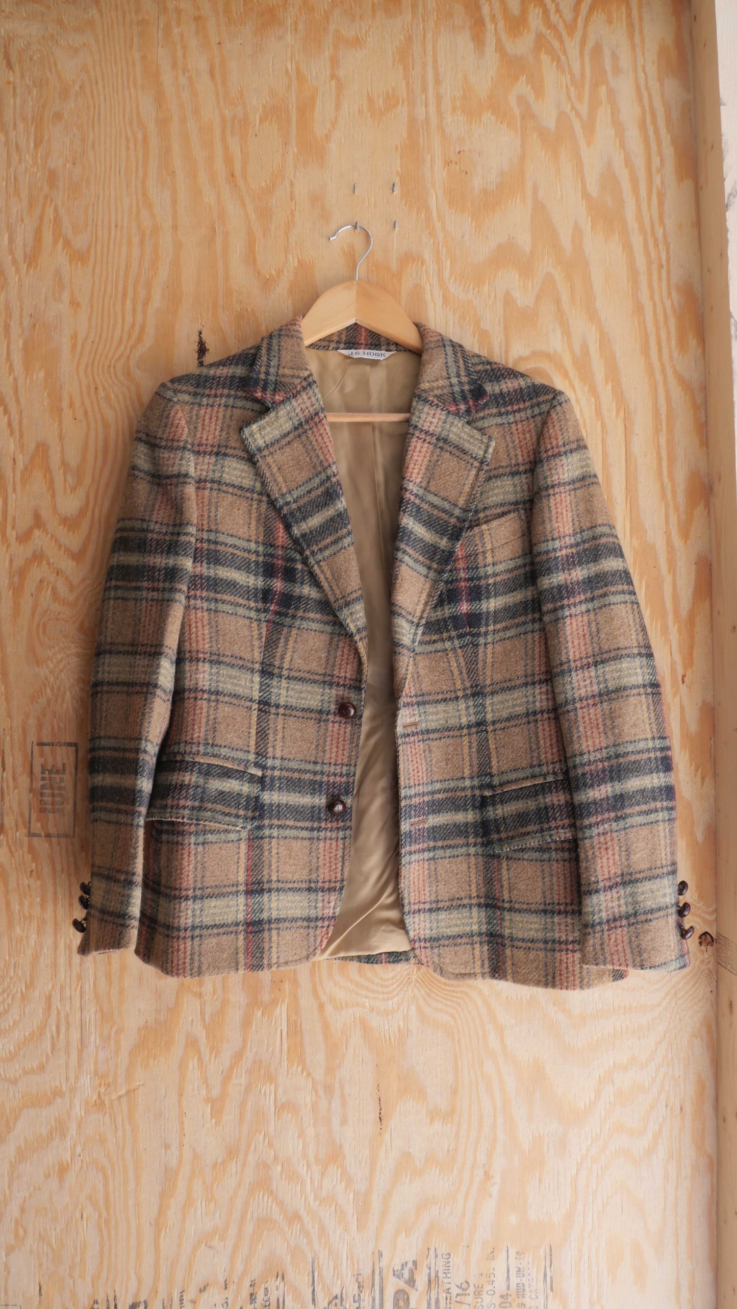 1970s Plaid Wool Blazer | M