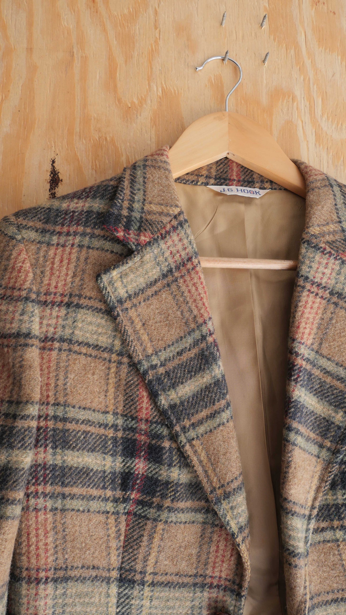 1970s Plaid Wool Blazer | M