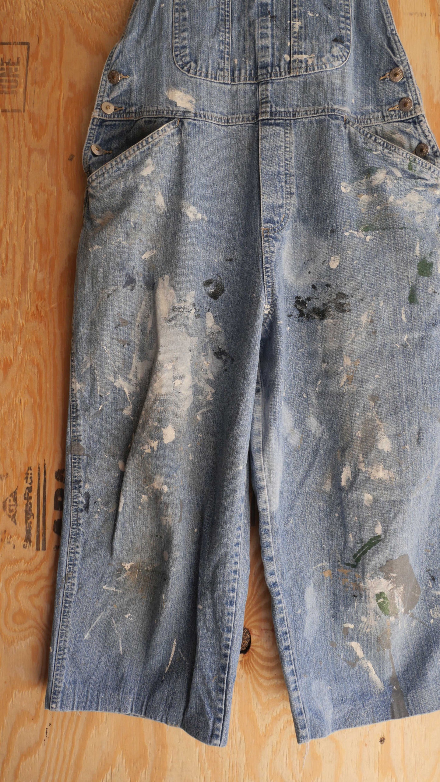 1990s Painted Overall Capris | 36