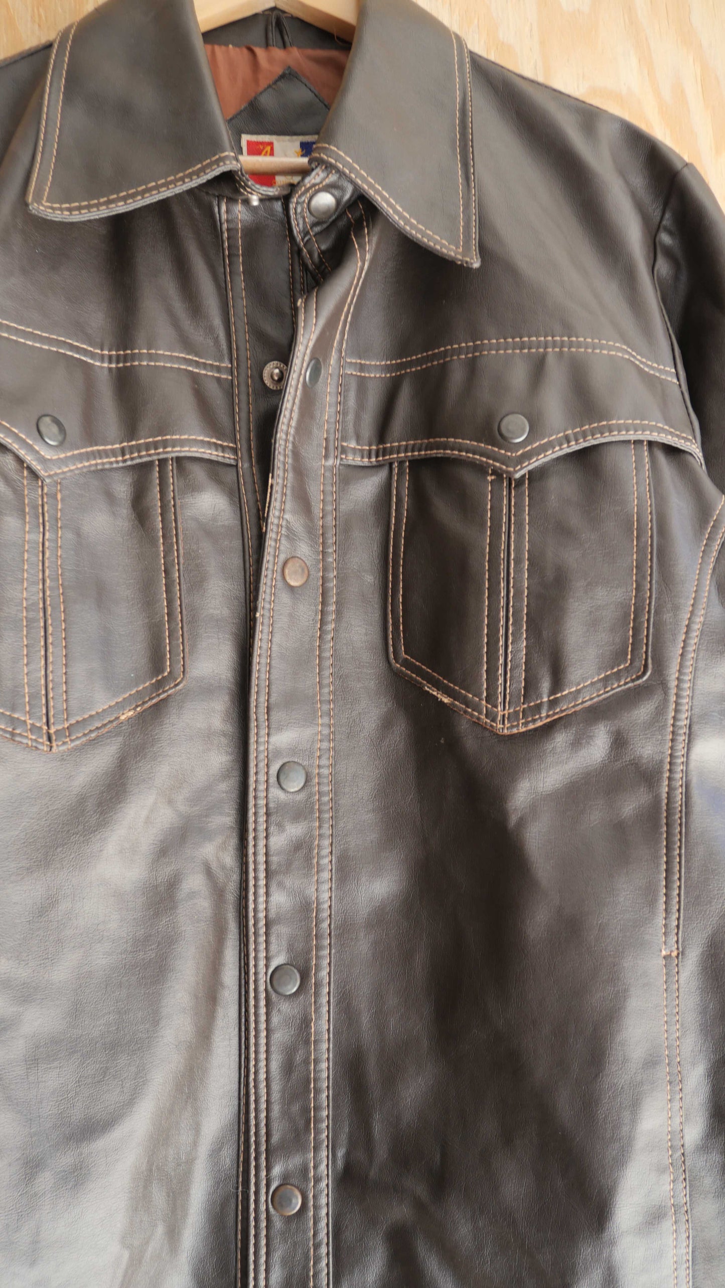 1990s Faux Leather Jacket | L