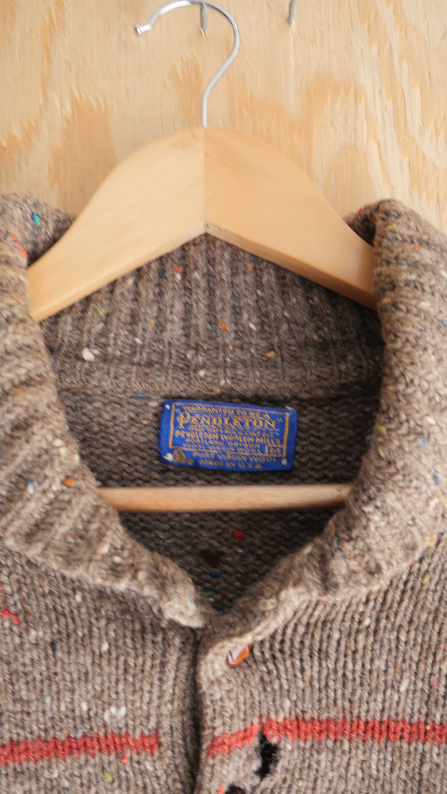 1980s Pendleton Shawl Collar Sweater | M