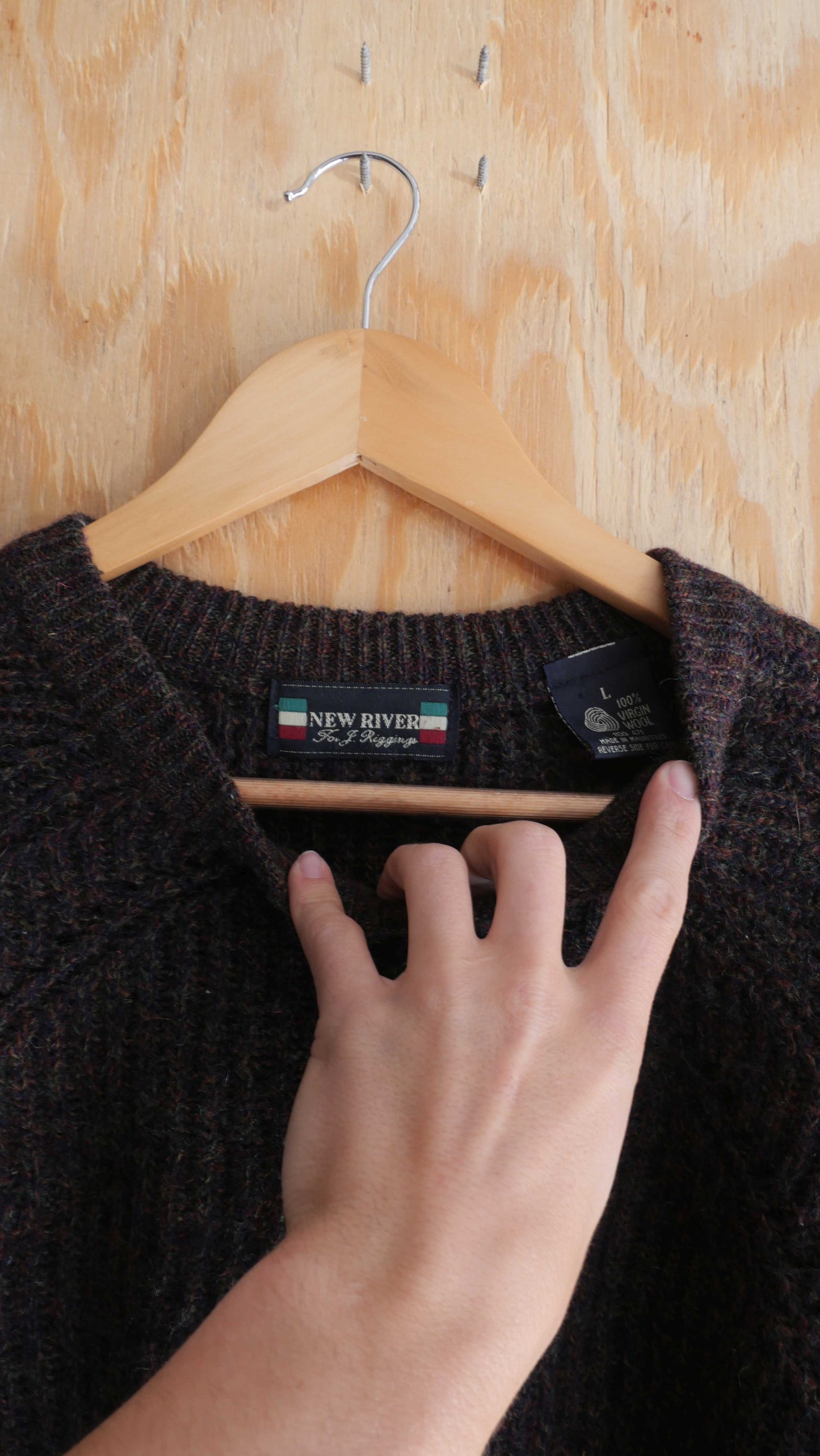 1990s Boxy Multicolored Knit Sweater | L