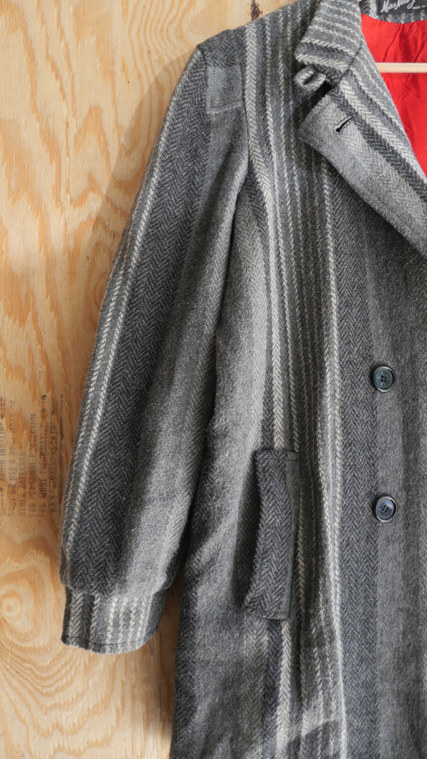 1980s Striped Wool Overcoat | M