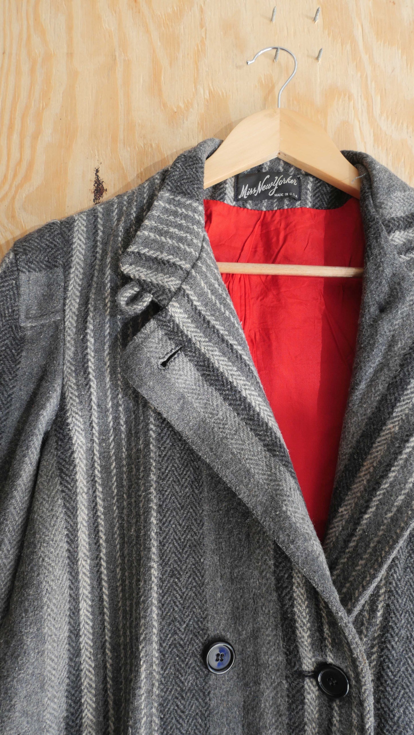 1980s Striped Wool Overcoat | M