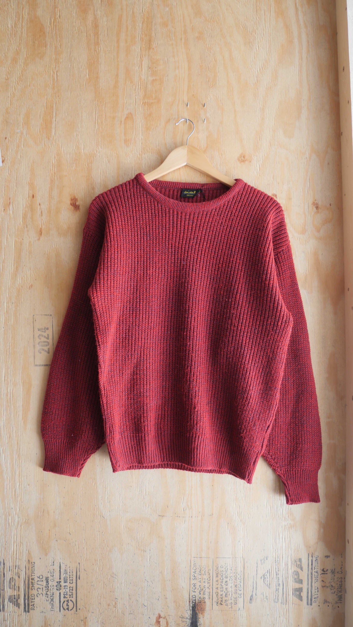 1980s Red Knit Sweater | M