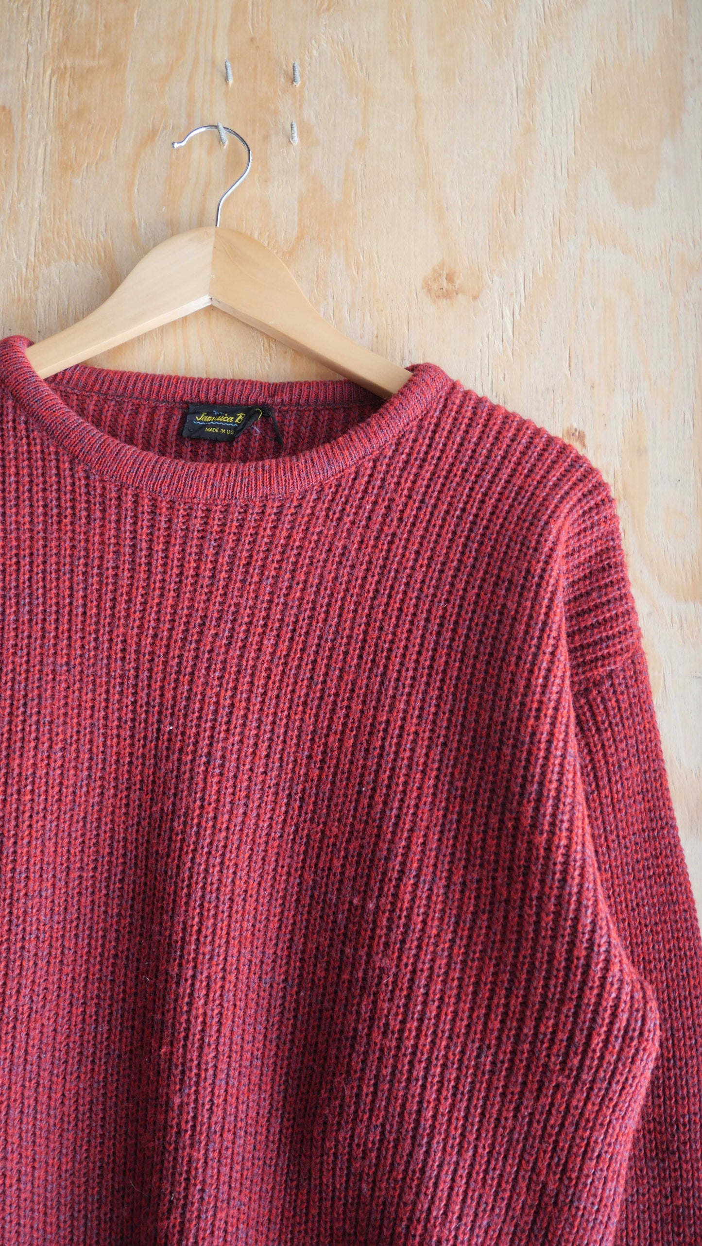 1980s Red Knit Sweater | M