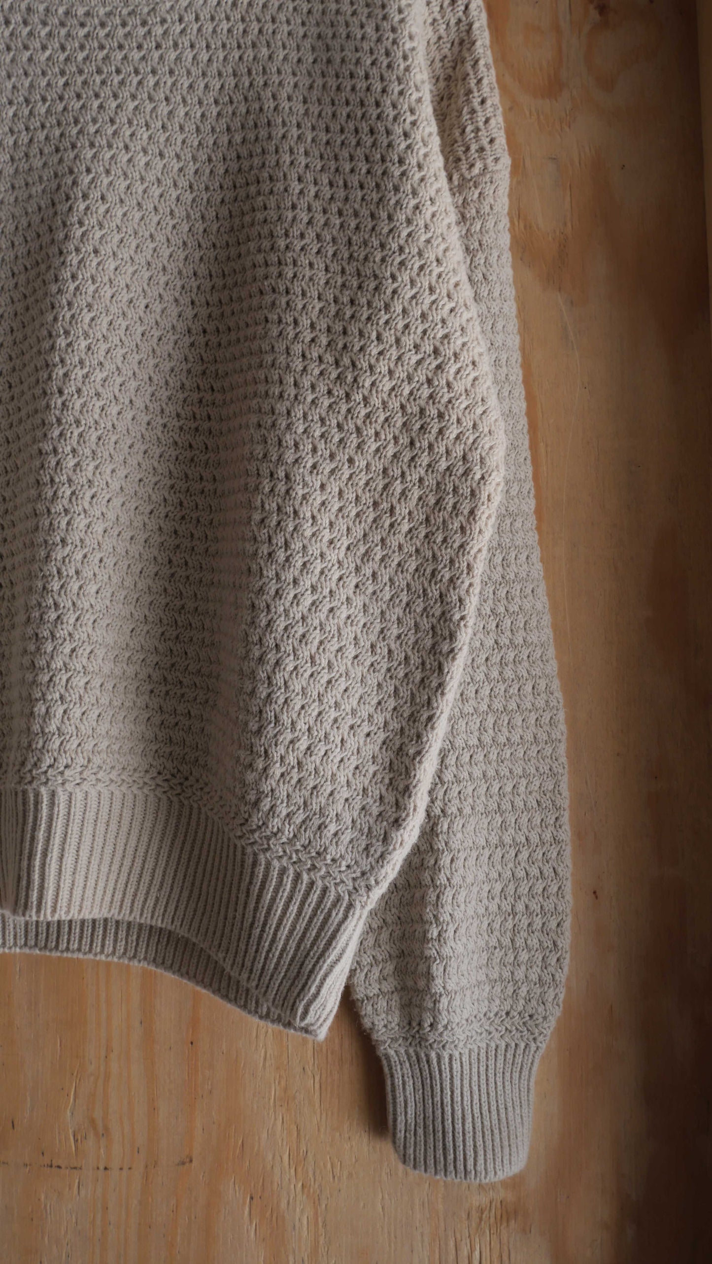 1980s Cream Knit Sweater | L