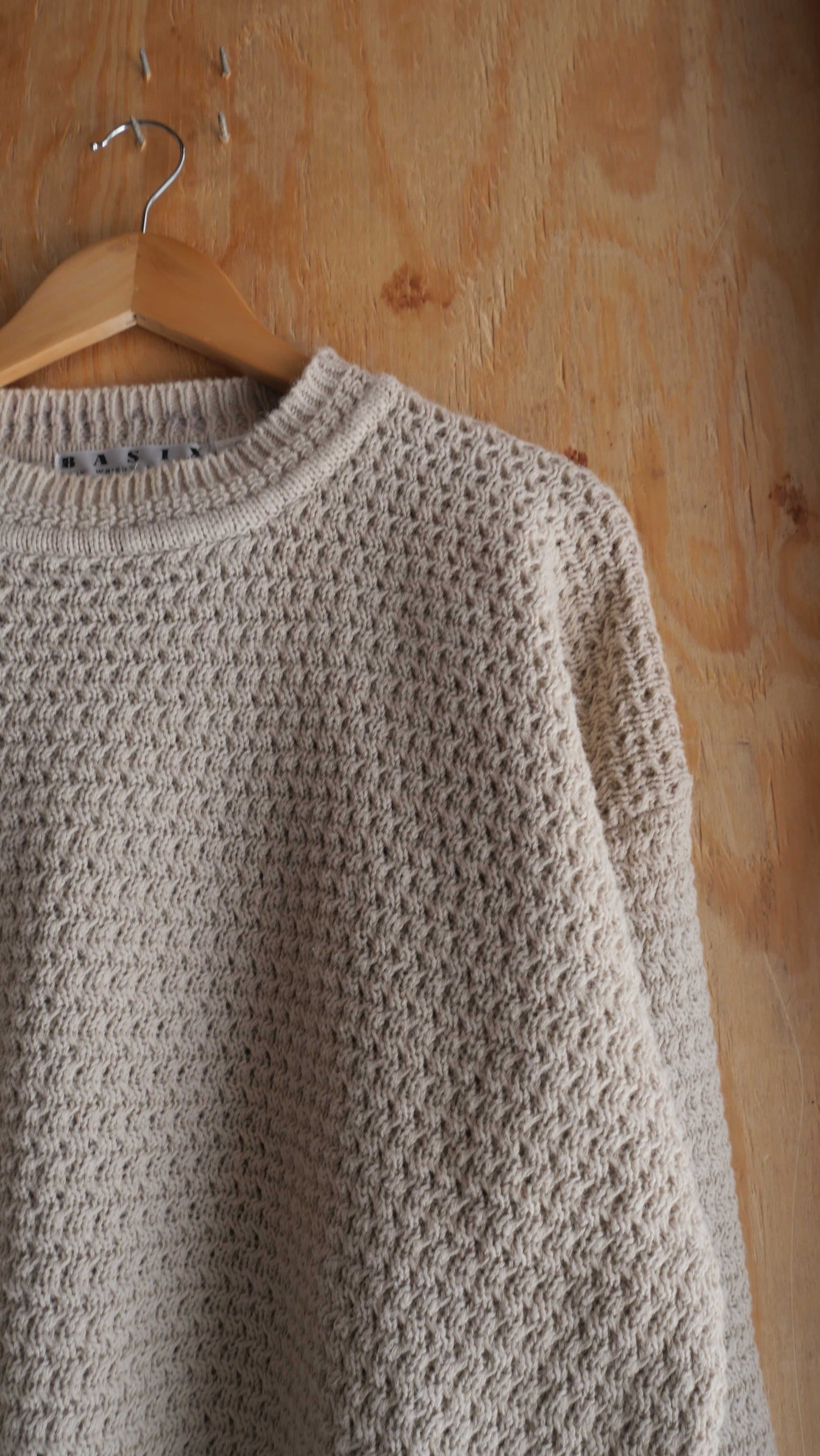 1980s Cream Knit Sweater | L