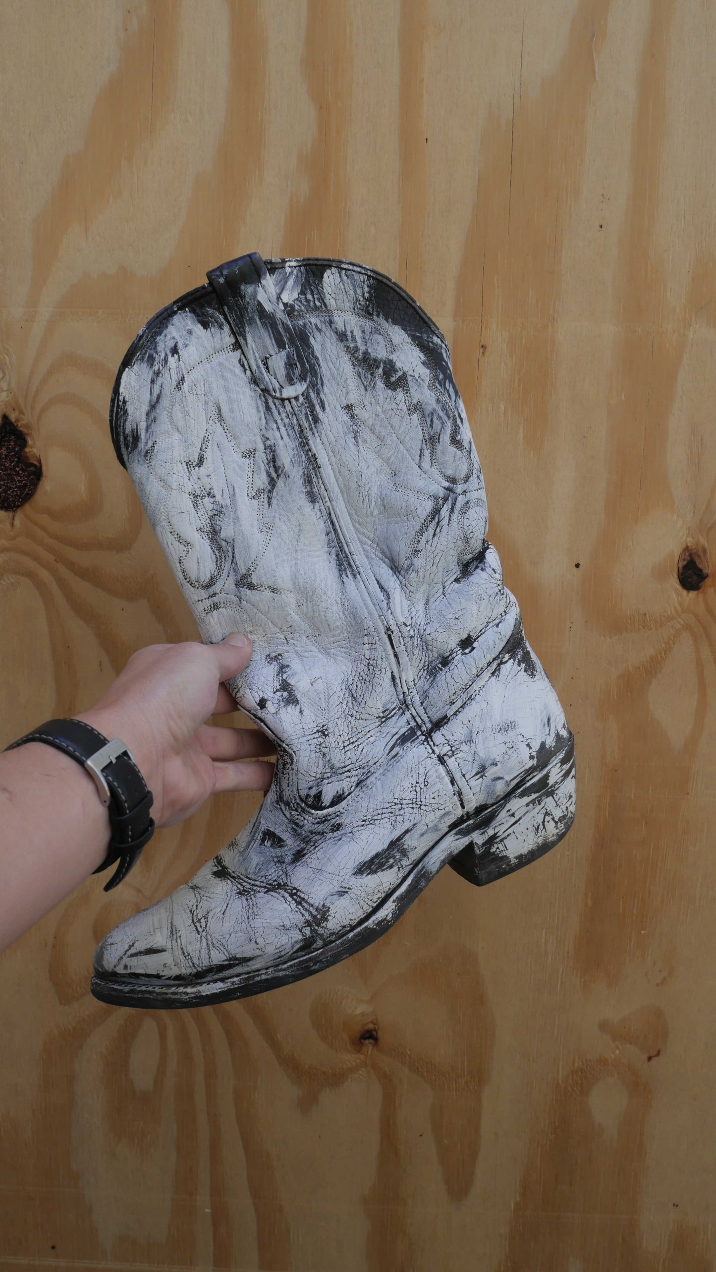 1990s Painted Cowboy Boots | 9.5