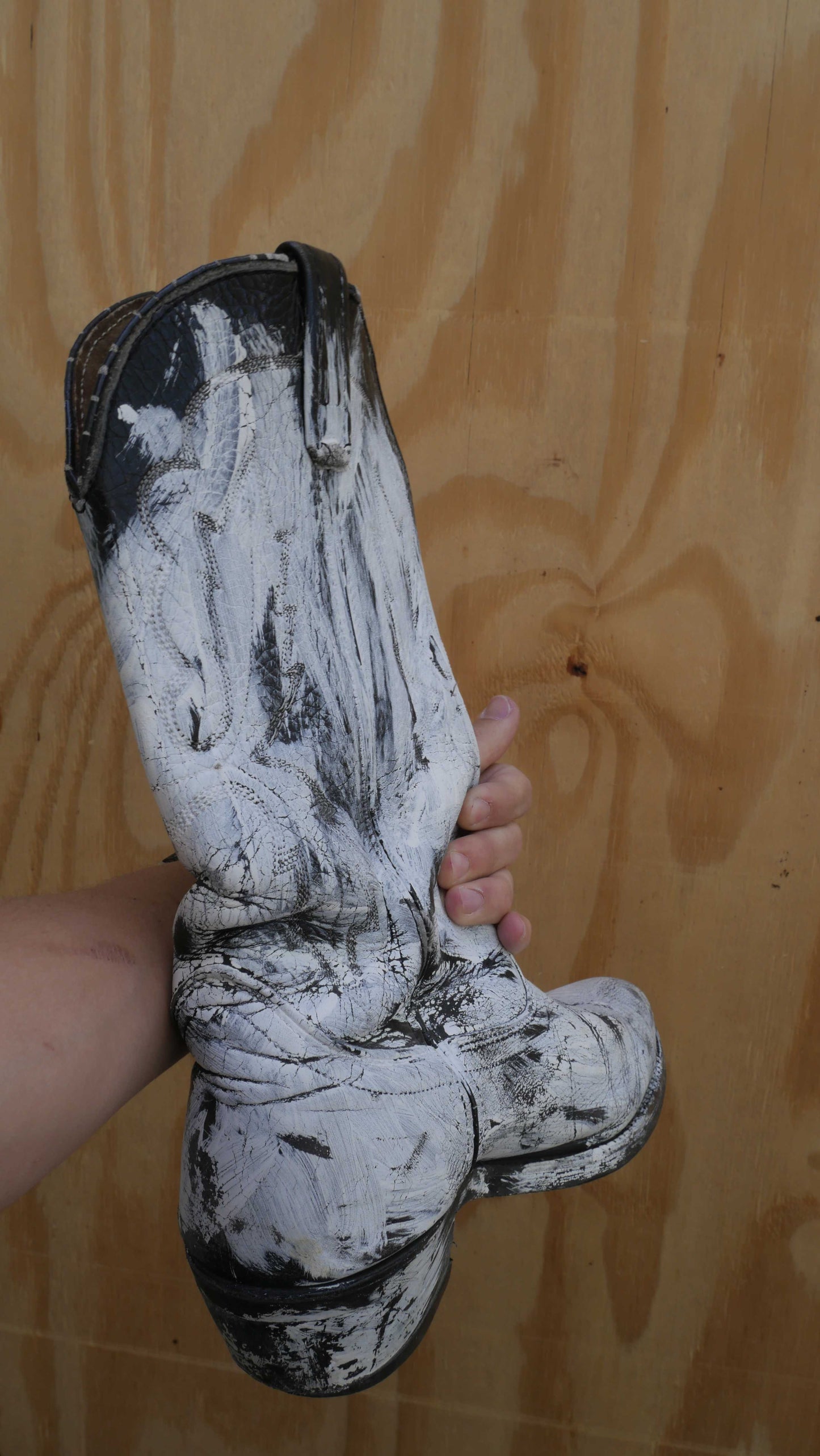 1990s Painted Cowboy Boots | 9.5