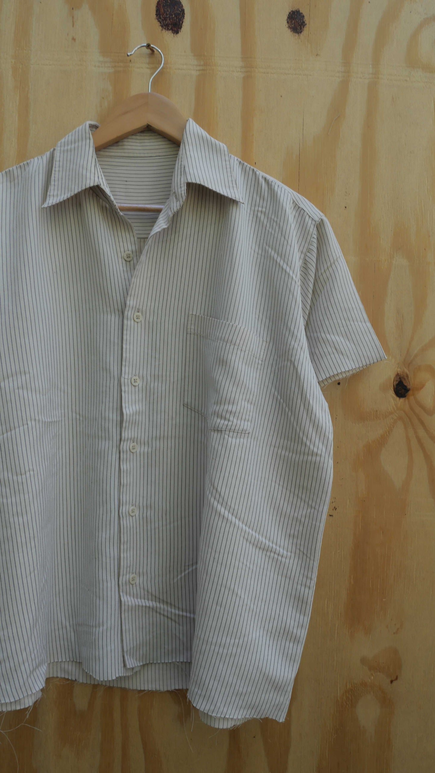 1990s Chopped Striped Shirt | L
