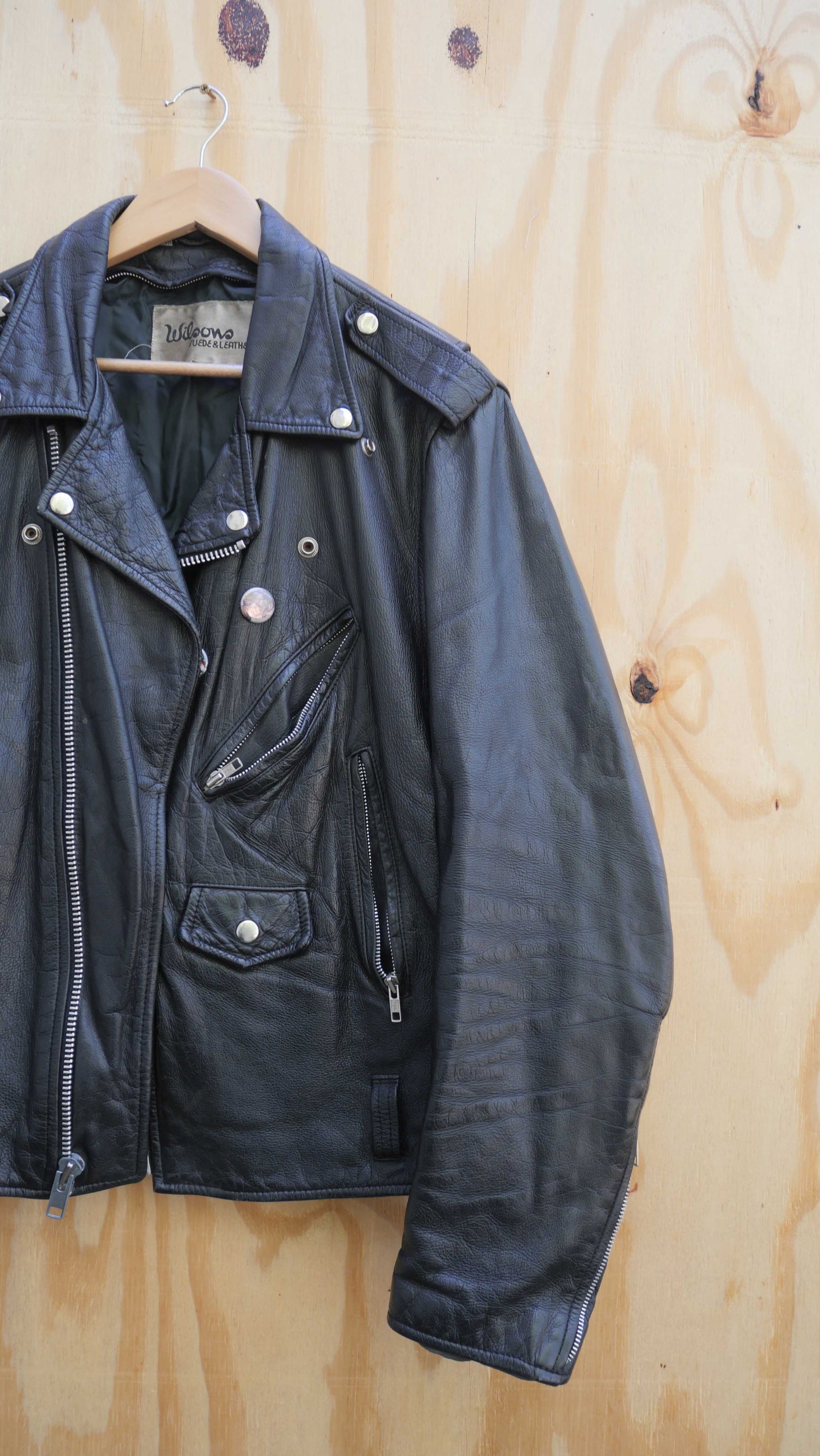 1980s Leather Biker Jacket | L