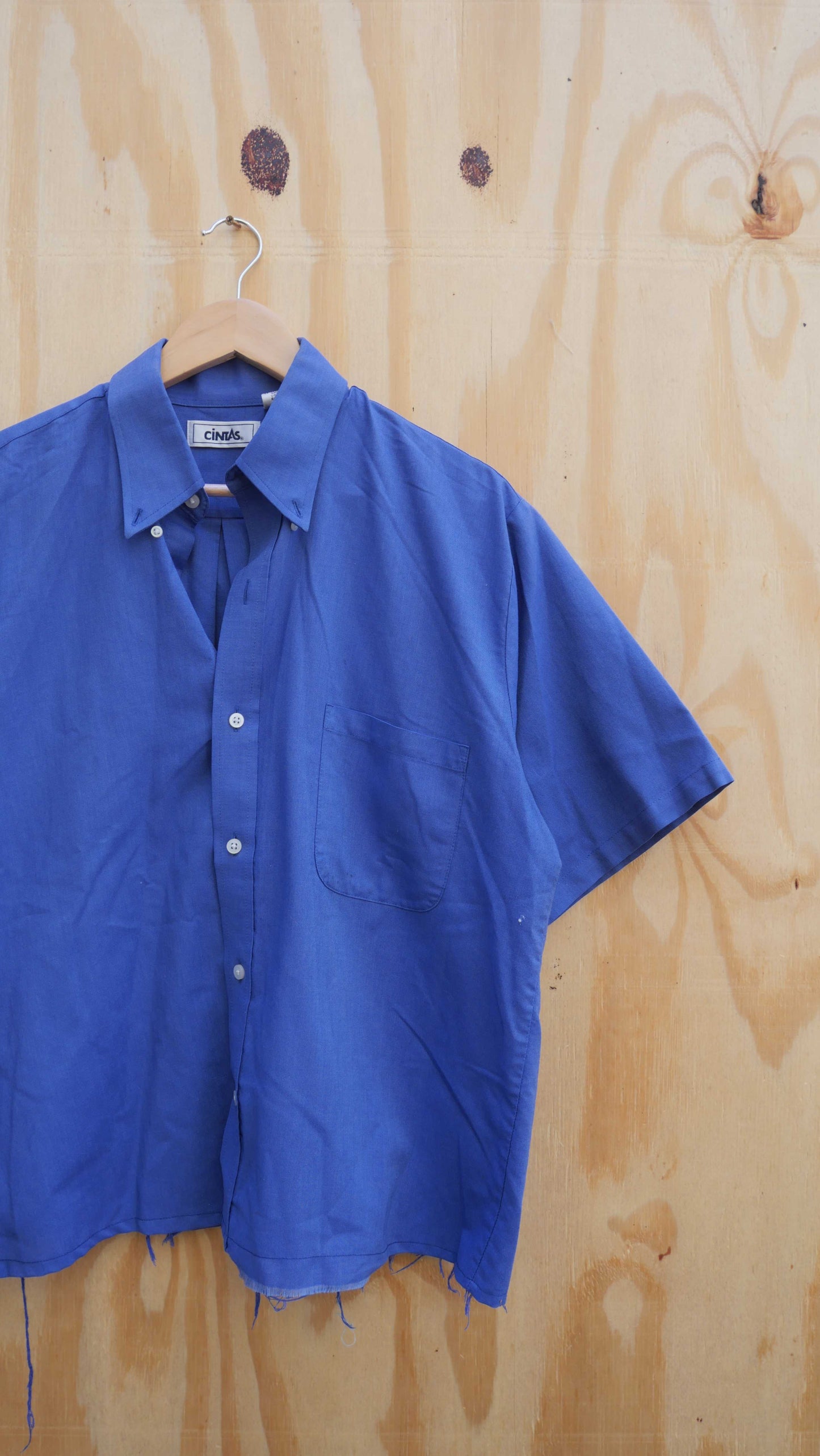 1990s Cropped Work Shirt | L
