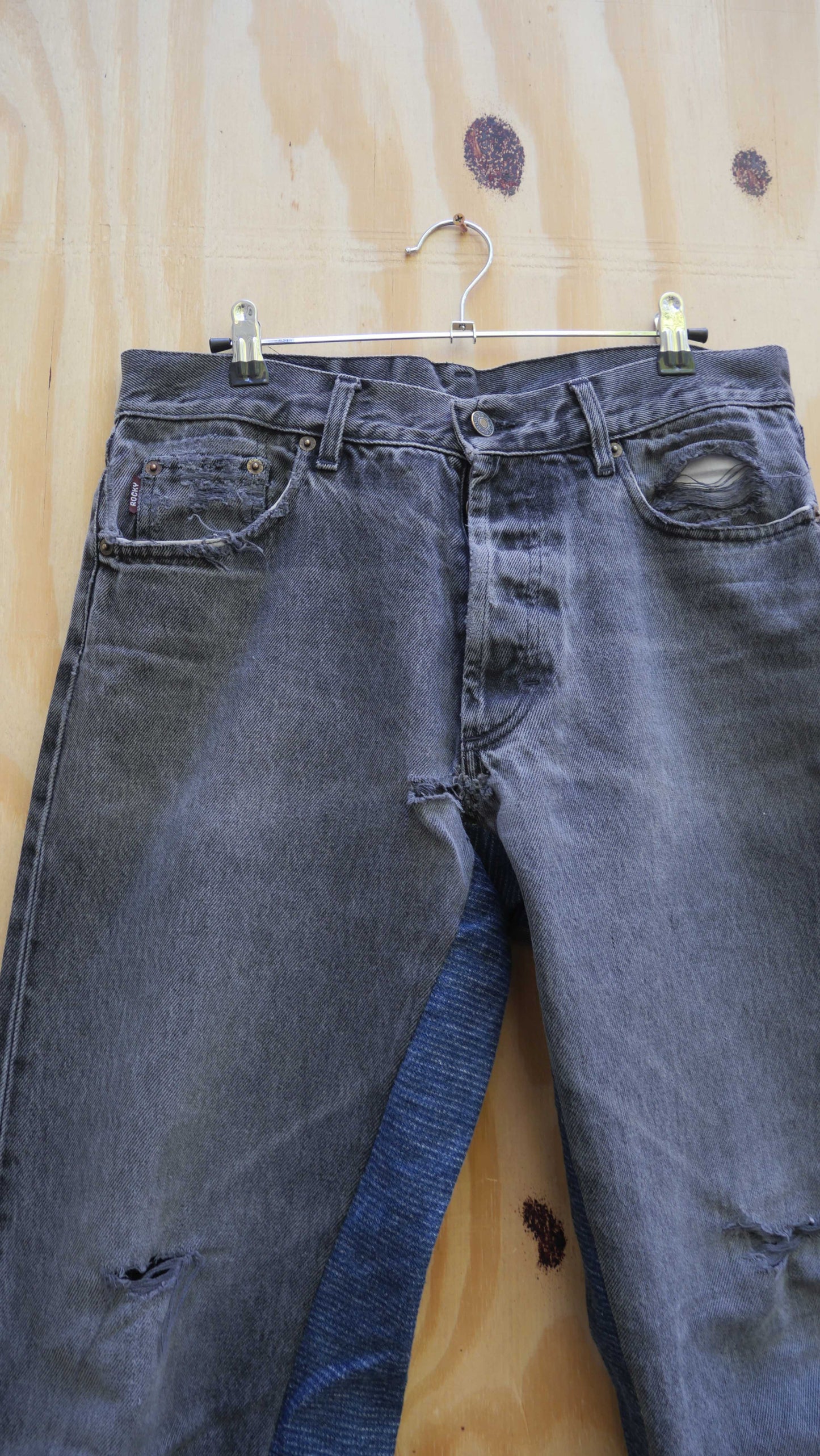 Black Flared Denim Mockup | 31