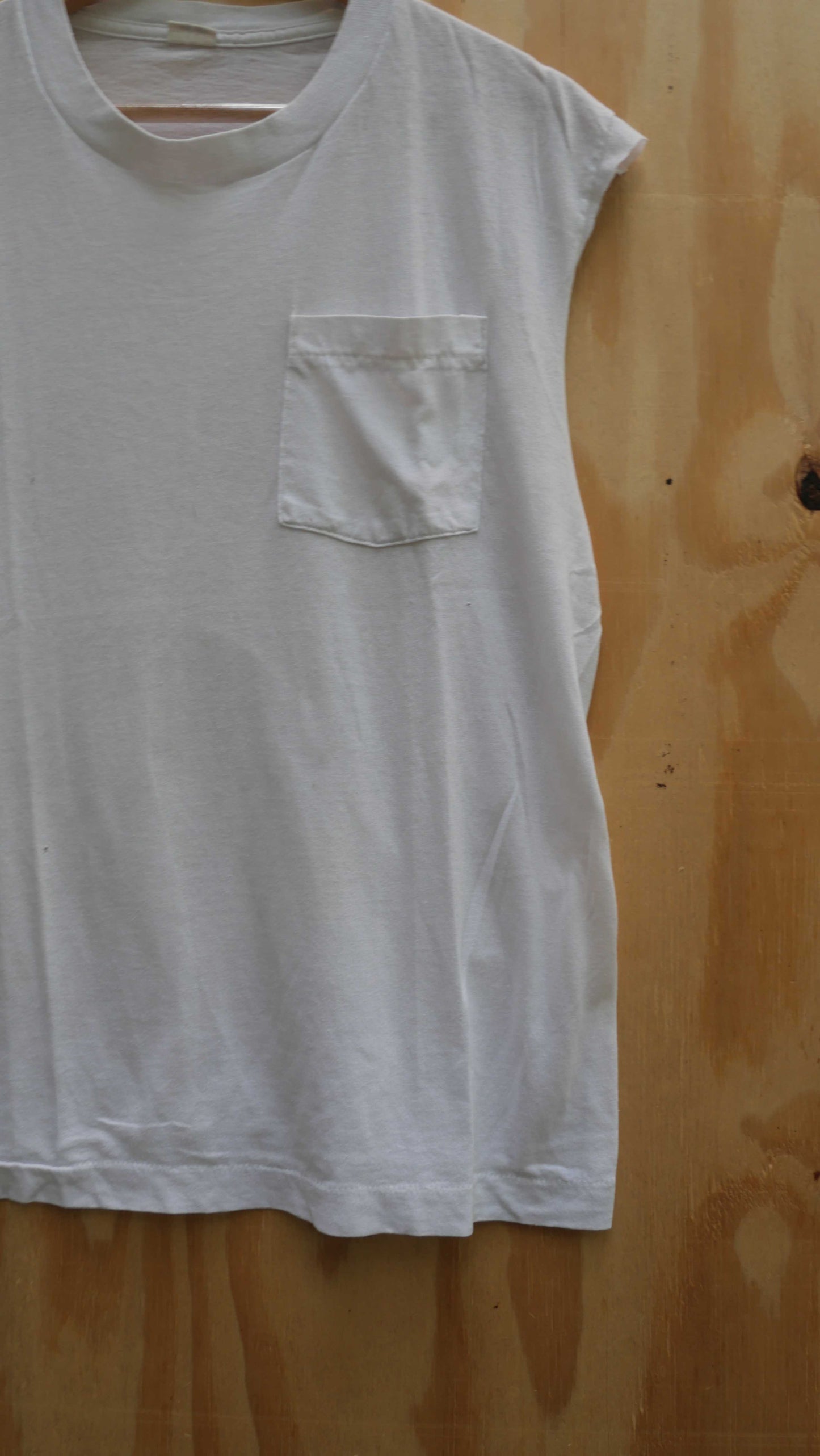1990s White Chopped Tee | L