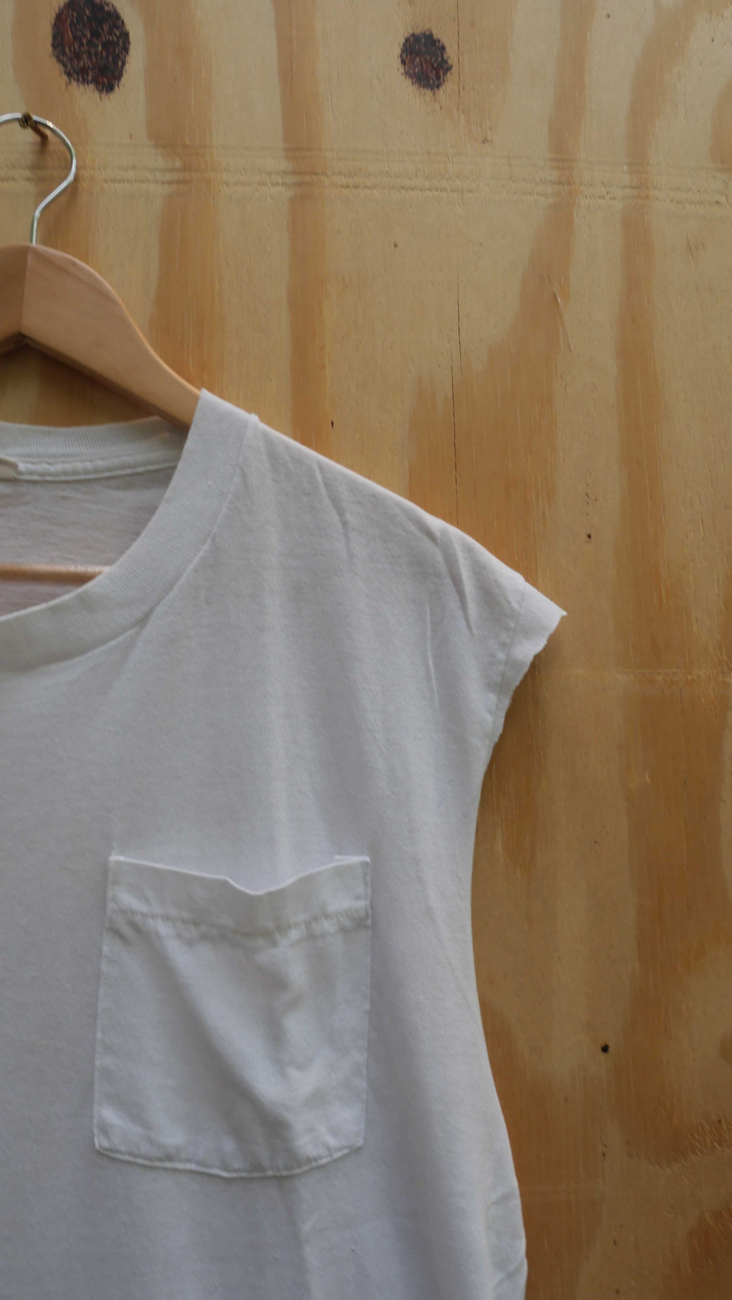 1990s White Chopped Tee | L