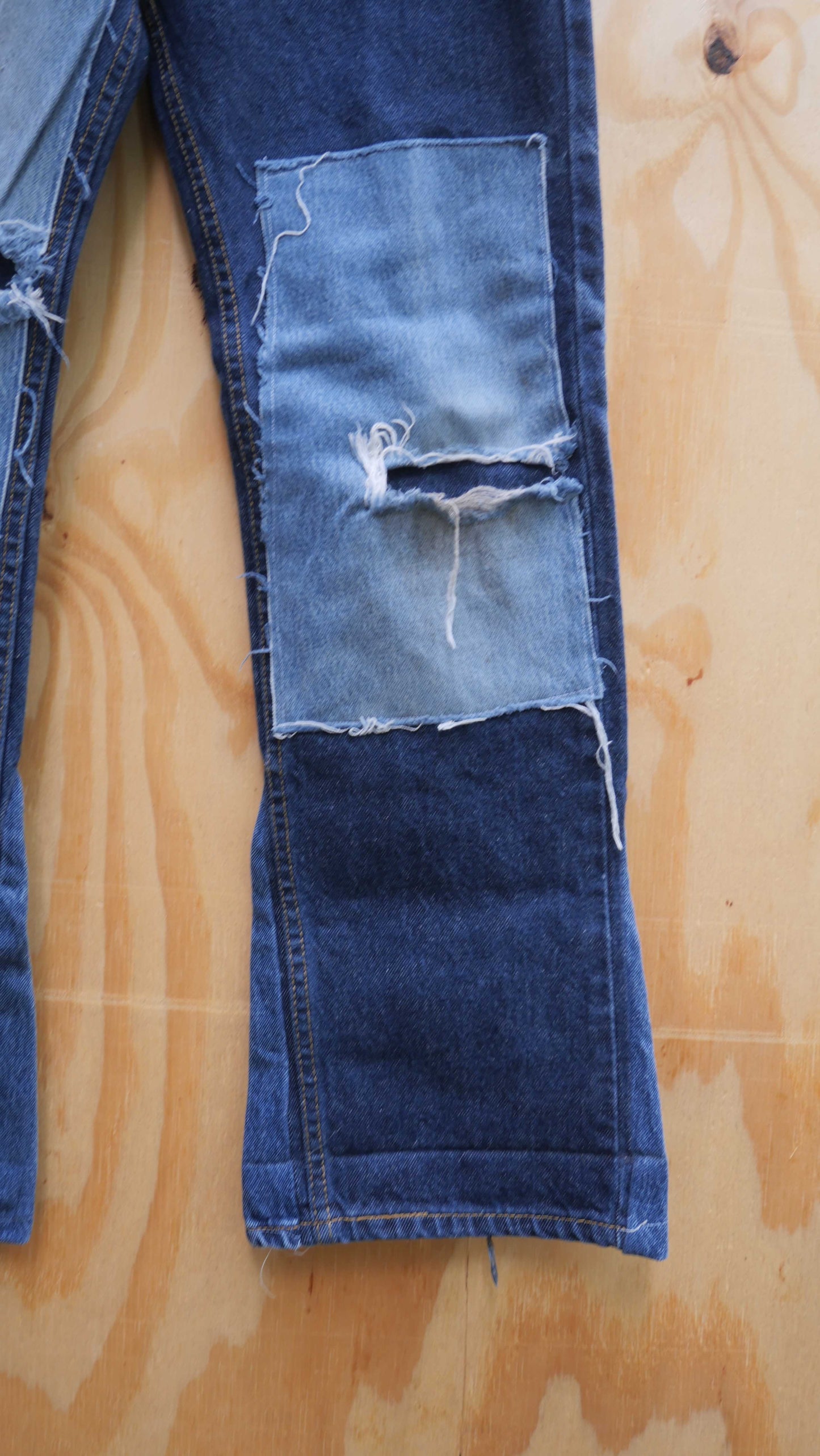 Flared Denim Patchwork Mock Up | 33