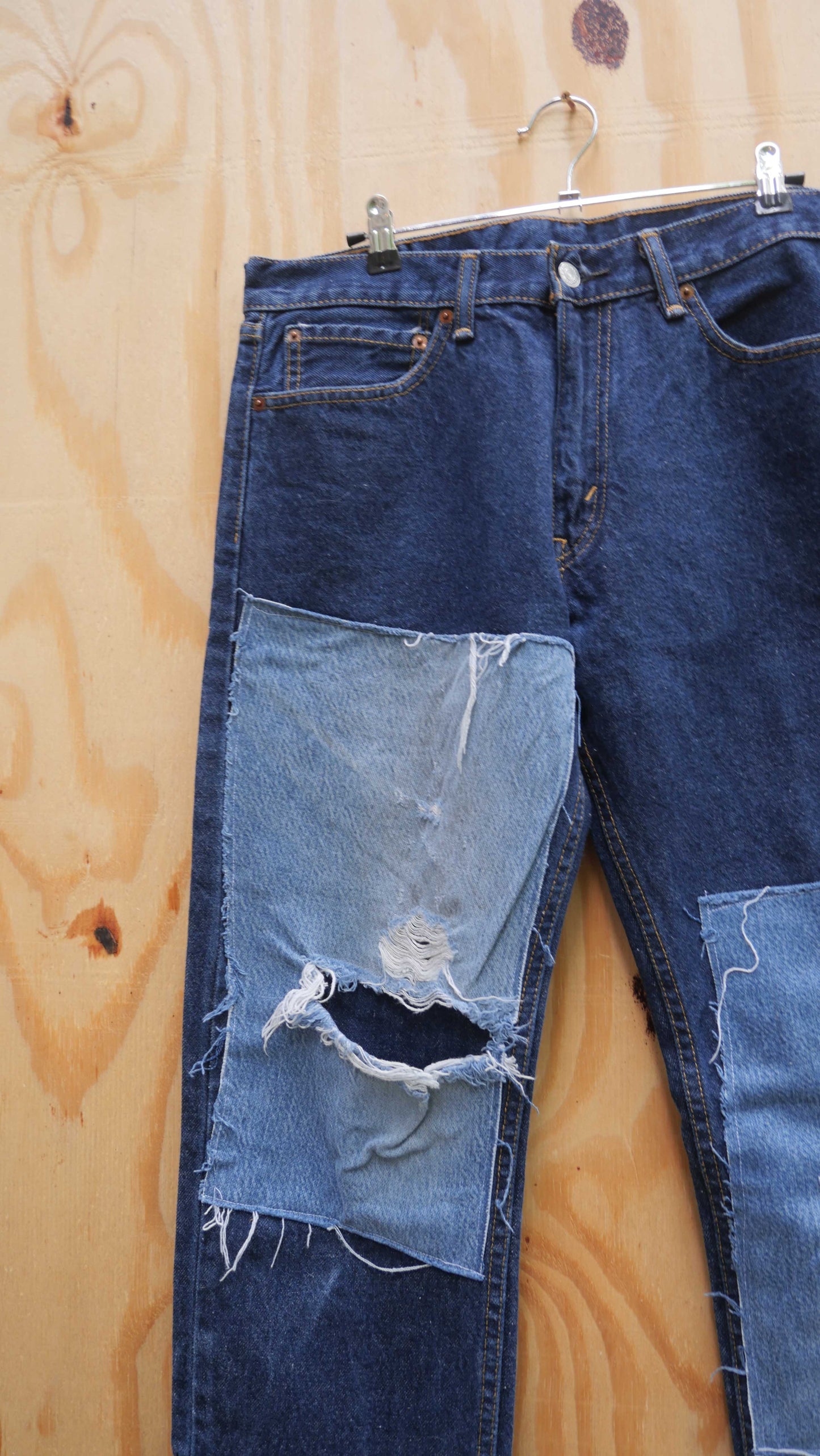 Flared Denim Patchwork Mock Up | 33