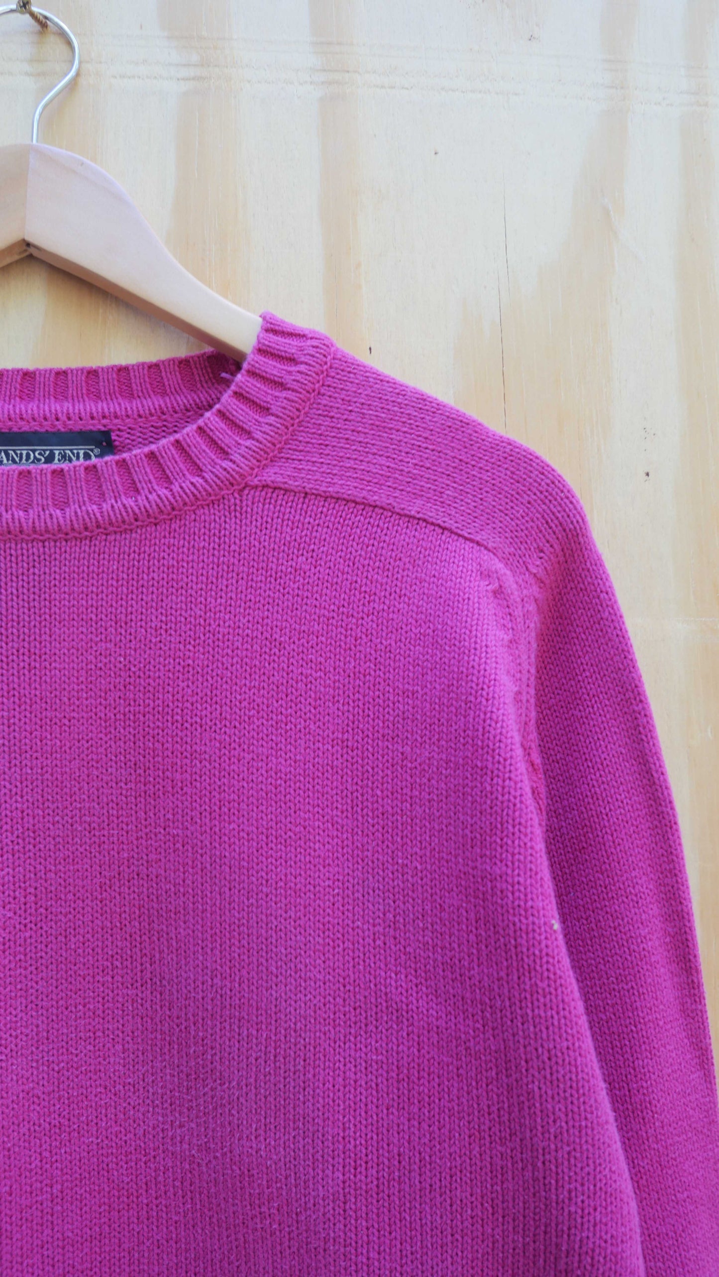 1990s Lands End Pink Sweater | M