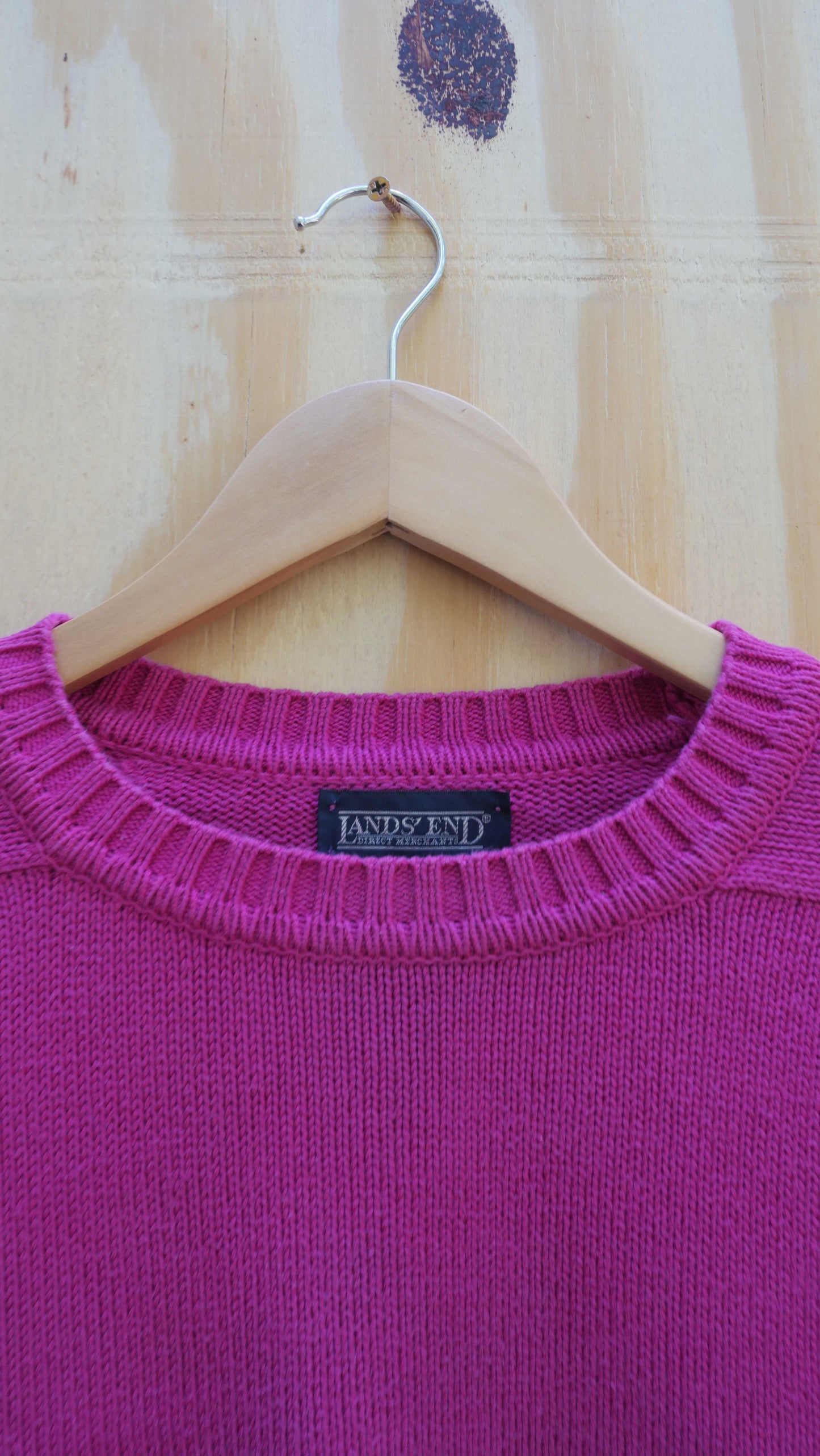 1990s Lands End Pink Sweater | M