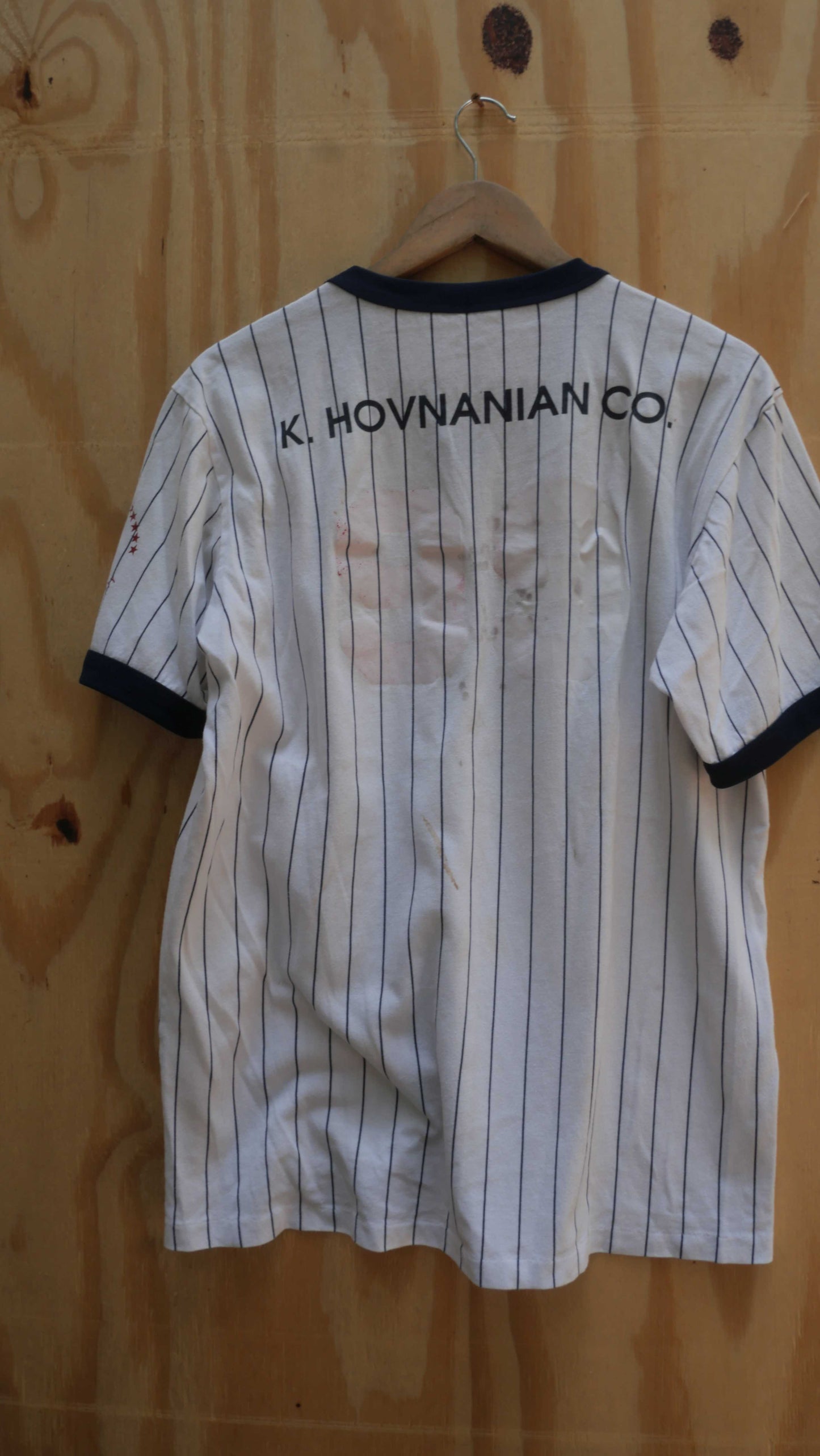 1990s Pin Striped Baseball Tee | L