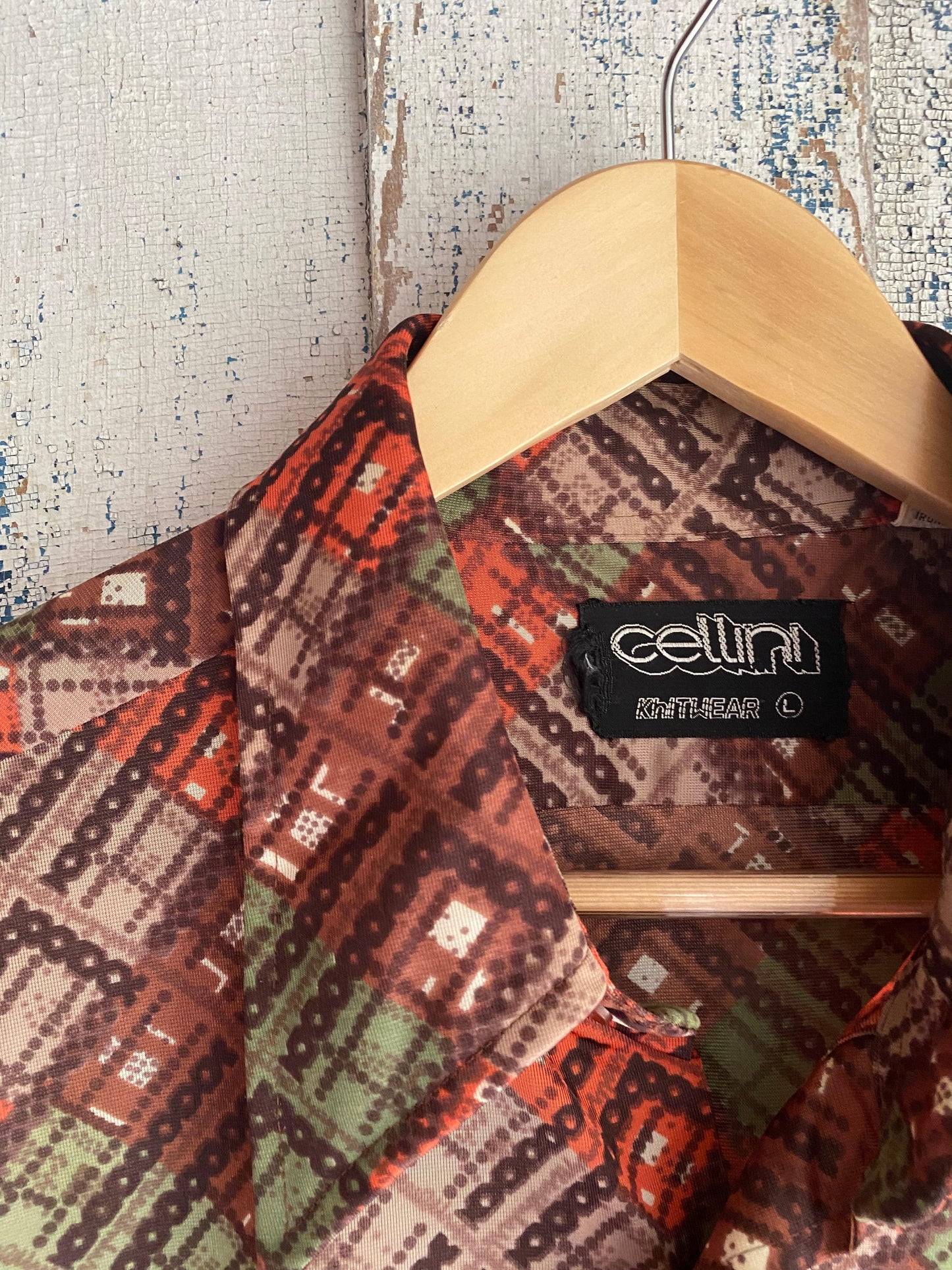 1970s Printed Nylon Shirt | L