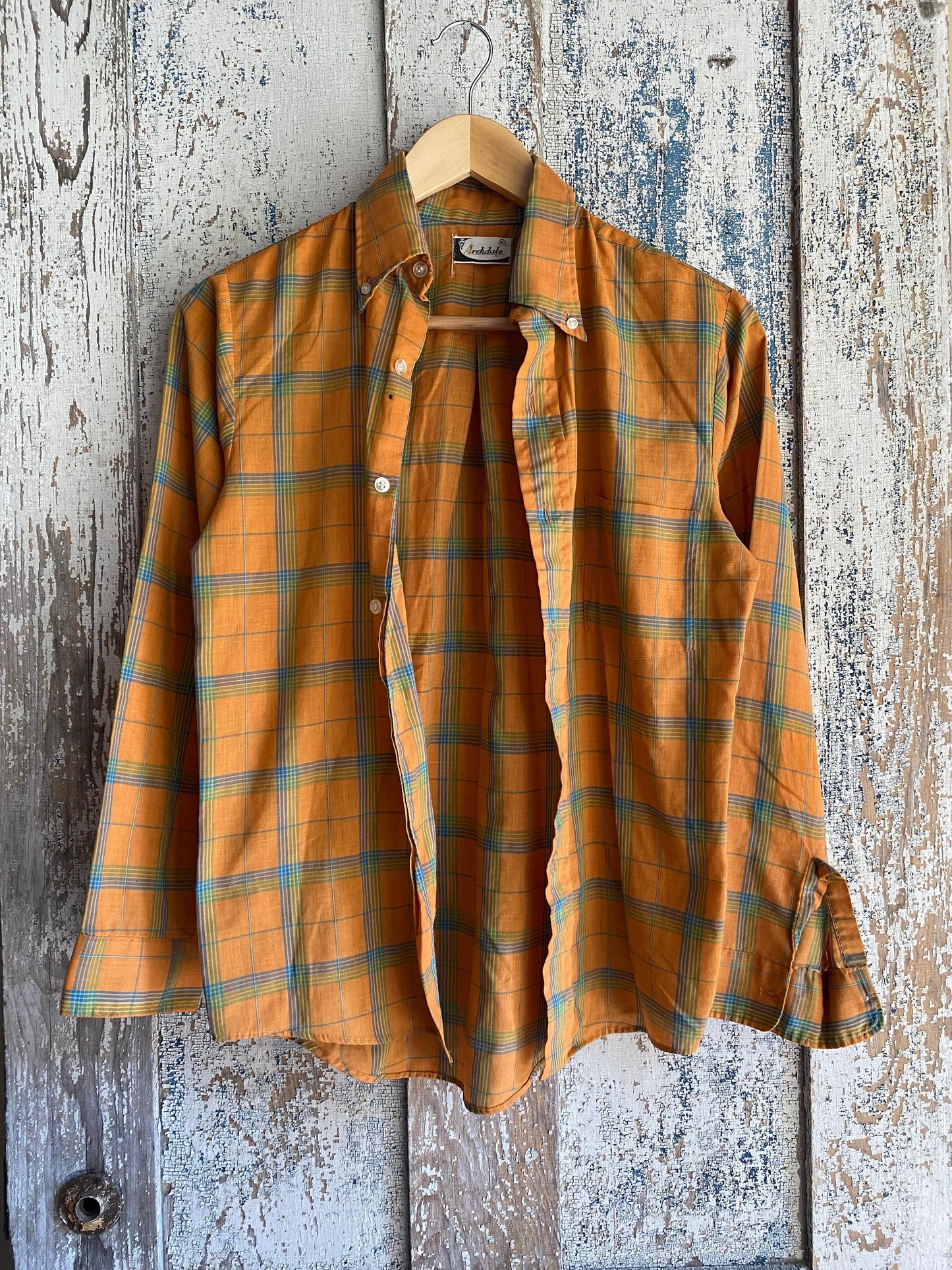 1960s Plaid Shirt | M