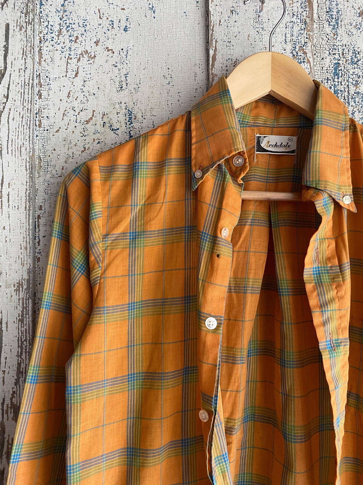 1960s Plaid Shirt | M