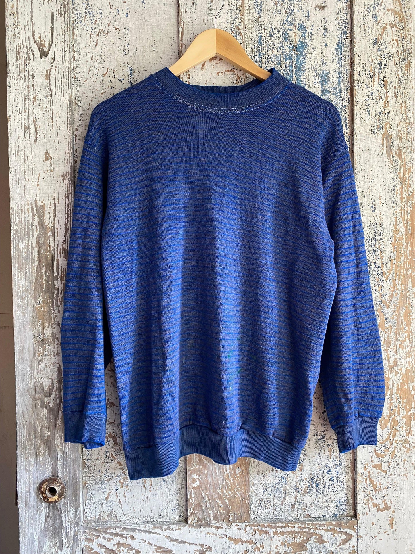 1970s Rayon Striped Crewneck | L