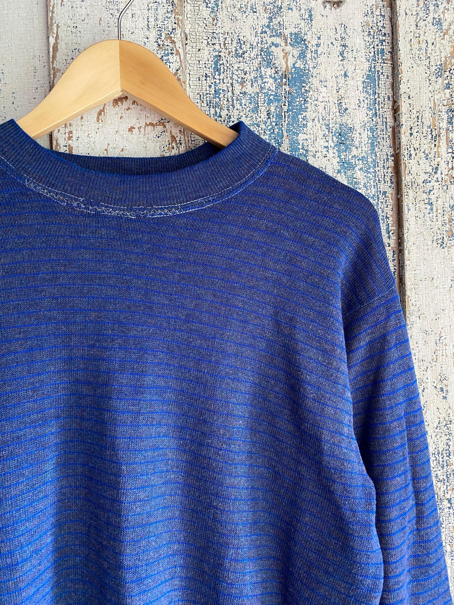 1970s Rayon Striped Crewneck | L