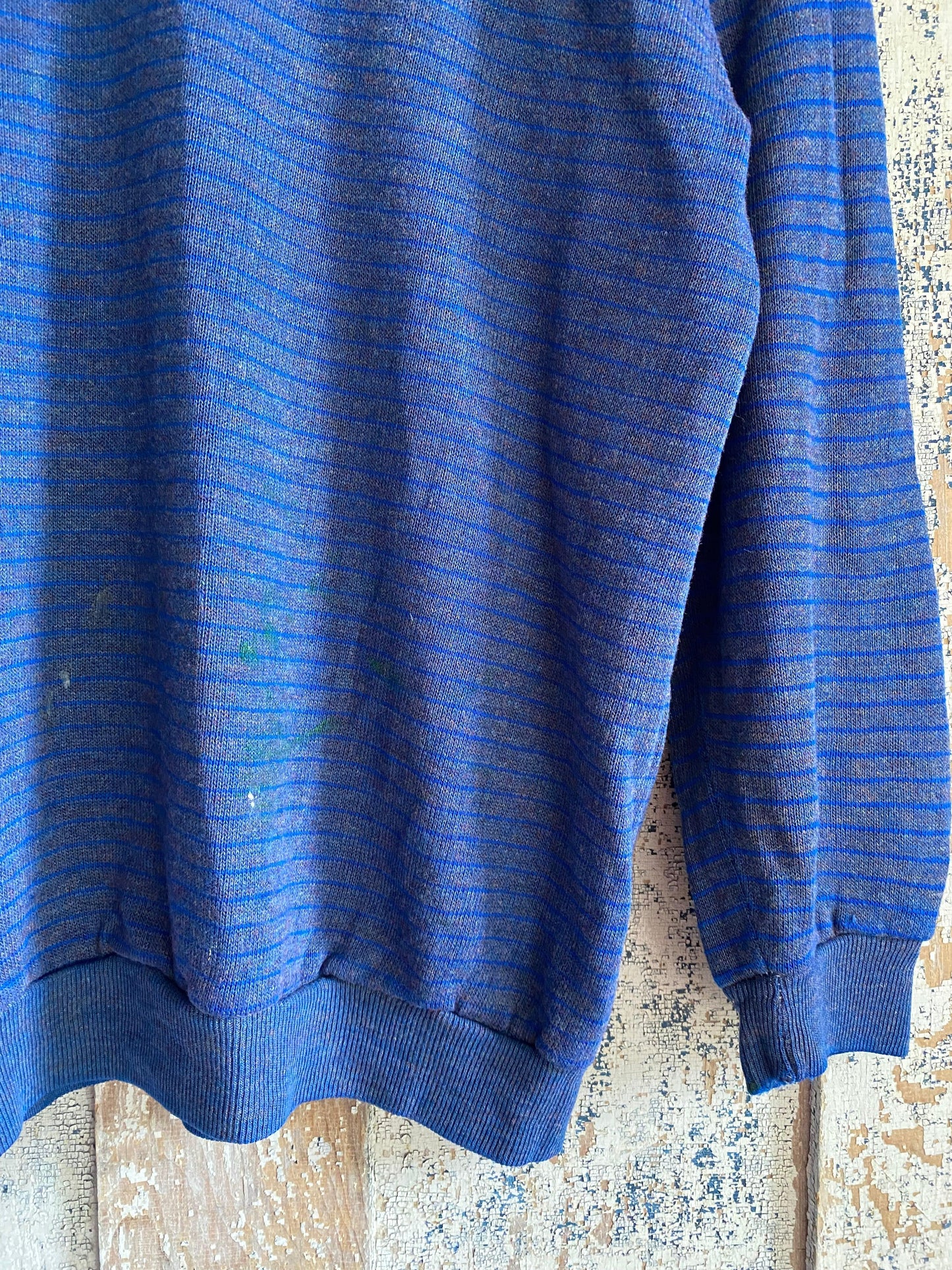 1970s Rayon Striped Crewneck | L