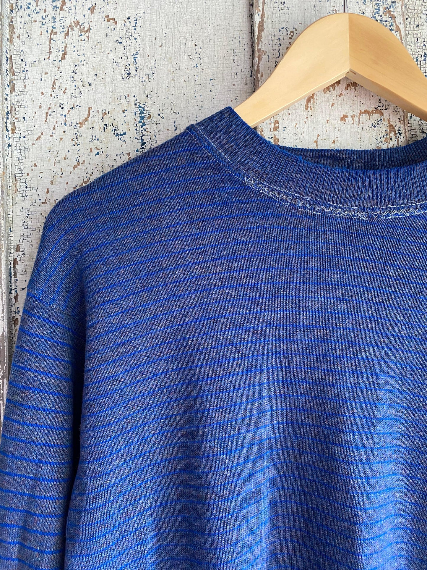 1970s Rayon Striped Crewneck | L