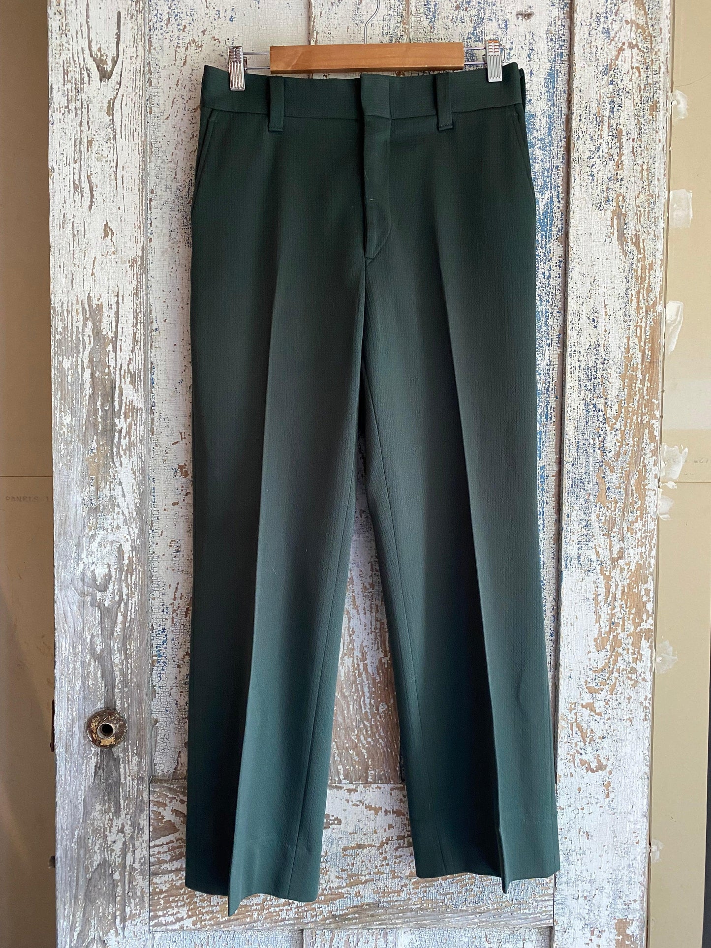 1970s Green Knit Slacks | 29