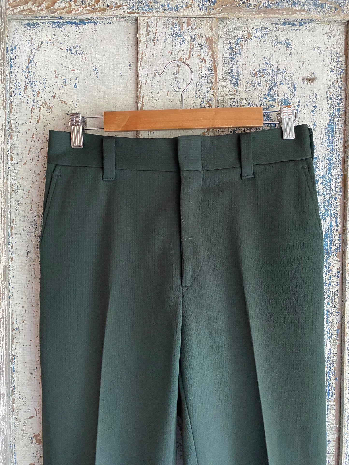 1970s Green Knit Slacks | 29