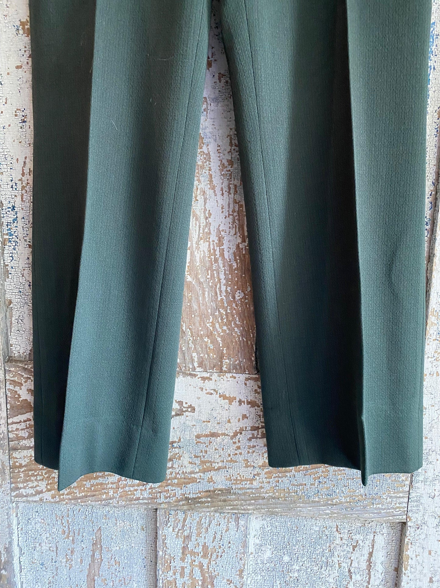 1970s Green Knit Slacks | 29