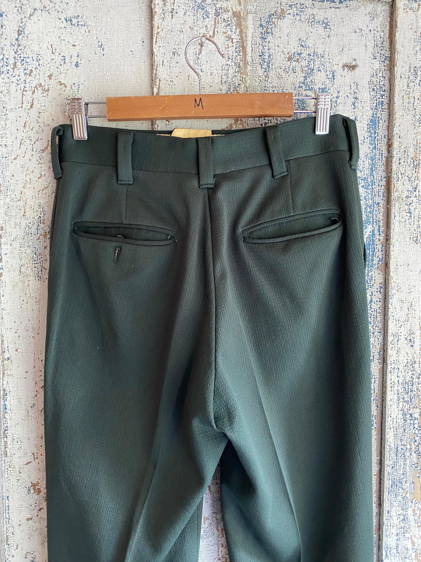 1970s Green Knit Slacks | 29