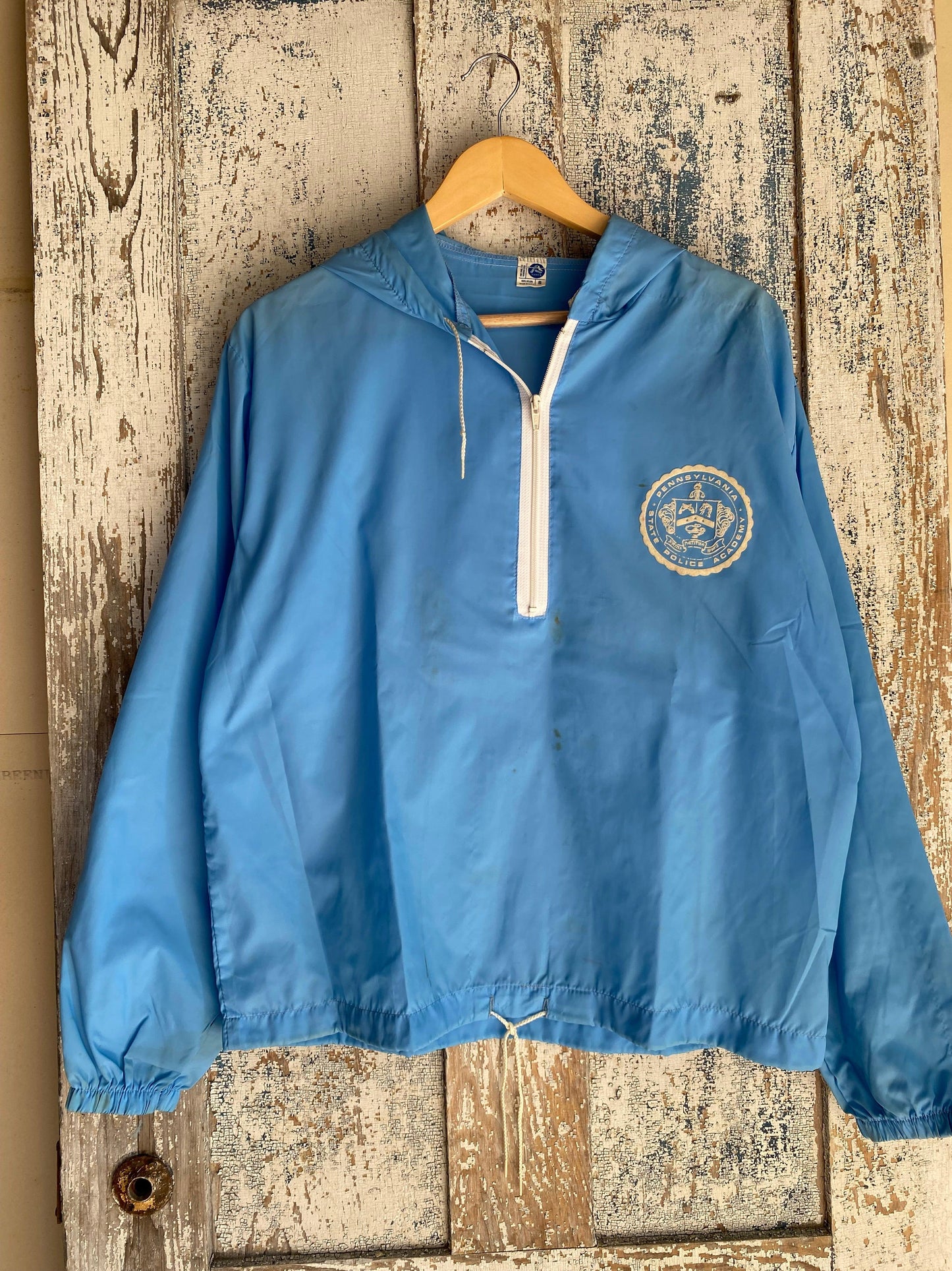 1980s Quarter Zip Nylon Pull Over | L