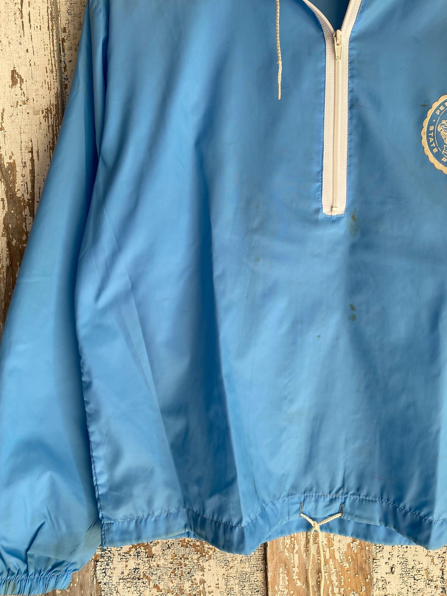 1980s Quarter Zip Nylon Pull Over | L