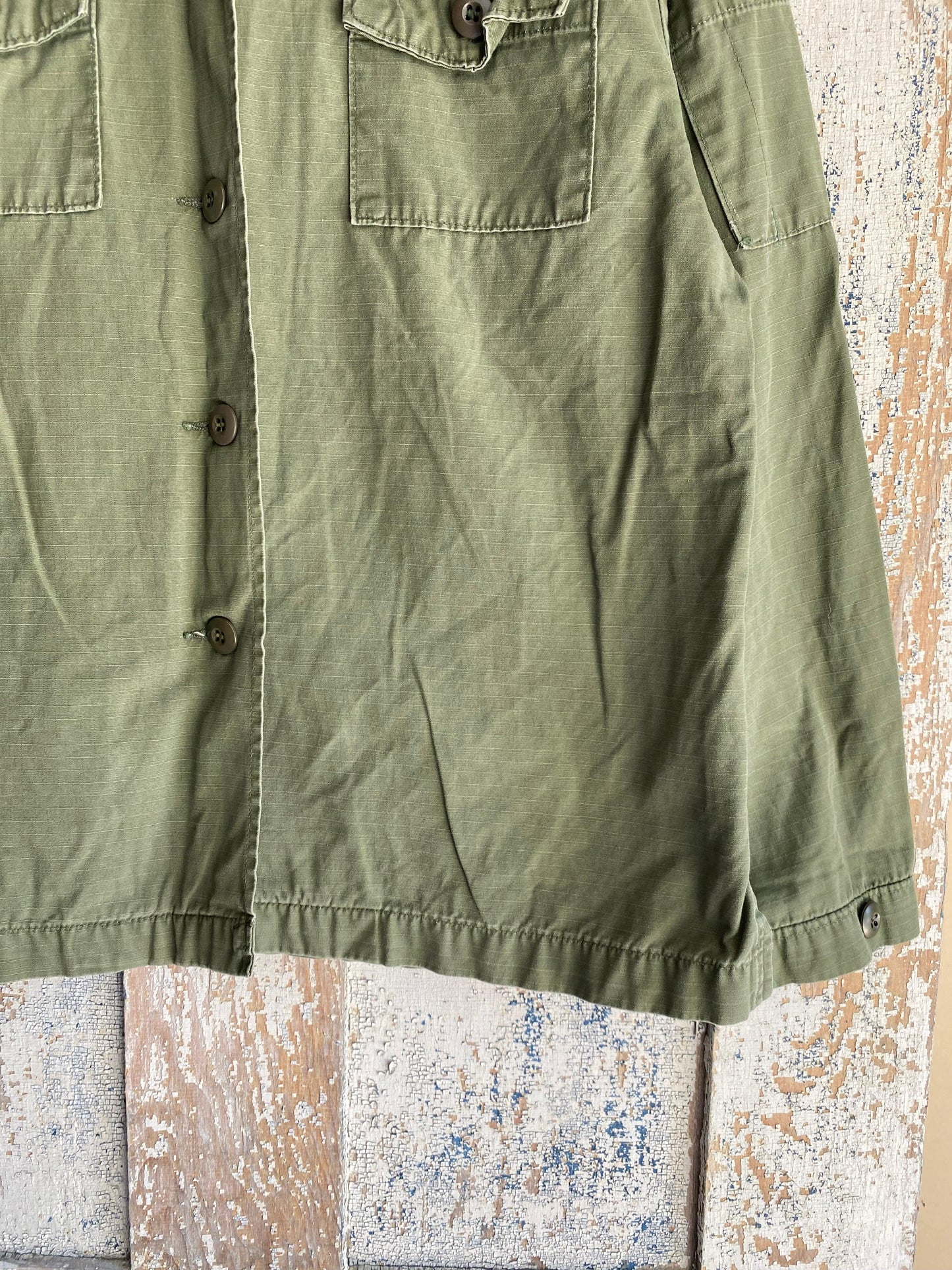 1970s Boxy Military Shirt | M