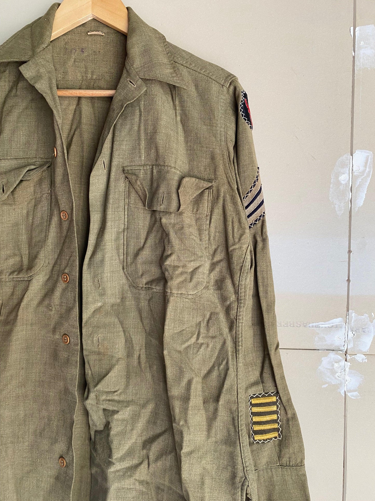1970s Wool Fatigue Shirts | L