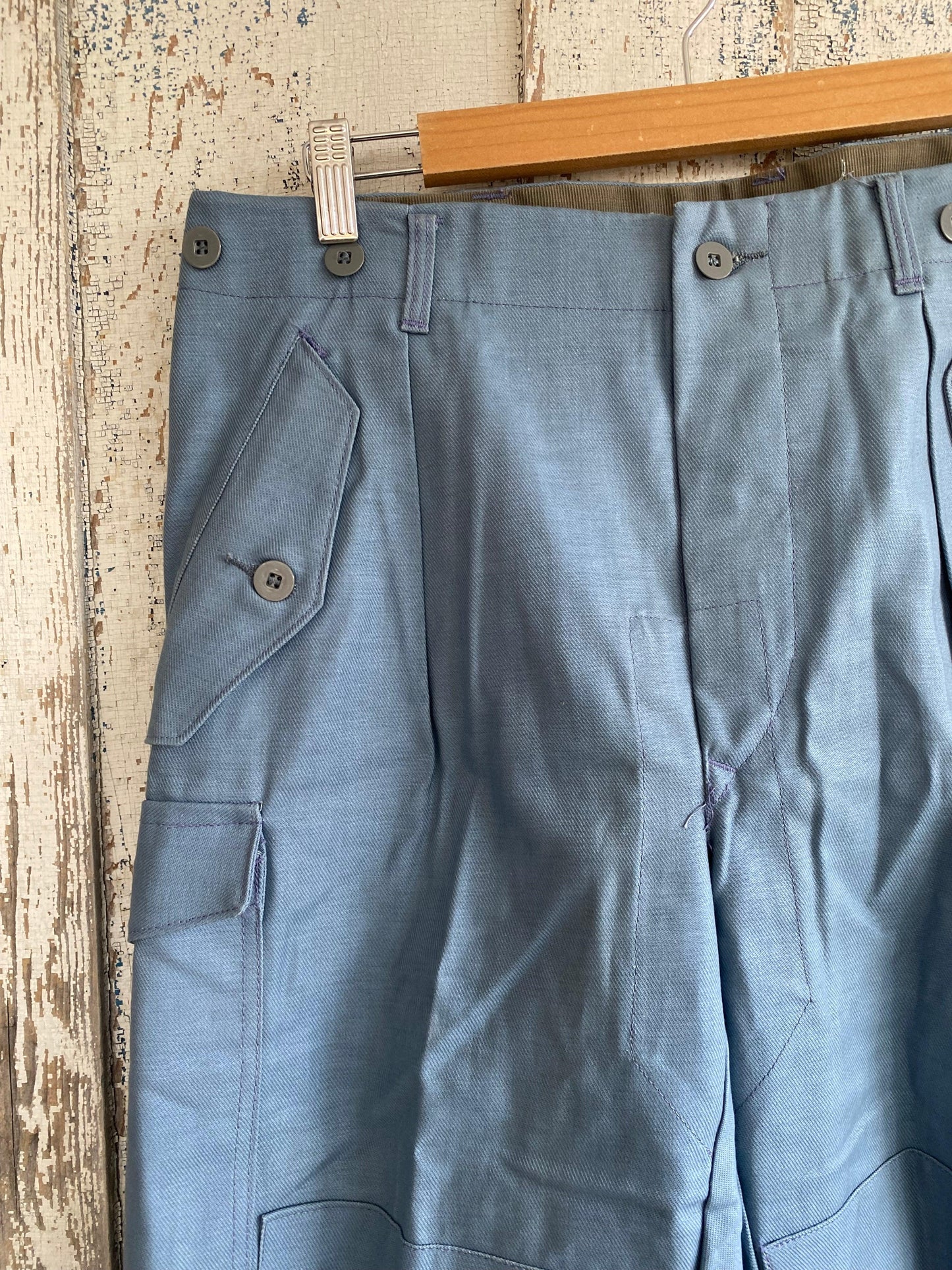 1980s Blue Cargo Military Pants | 36