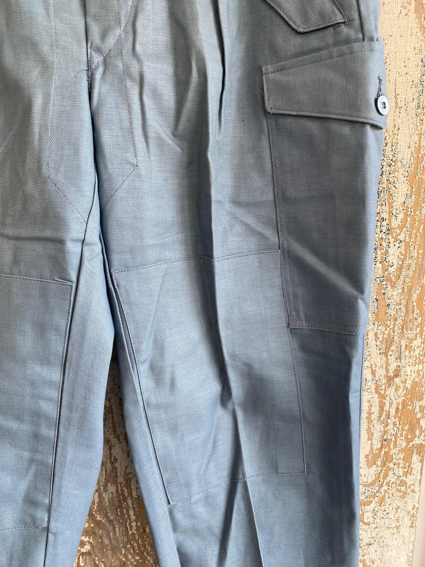 1980s Blue Cargo Military Pants | 36