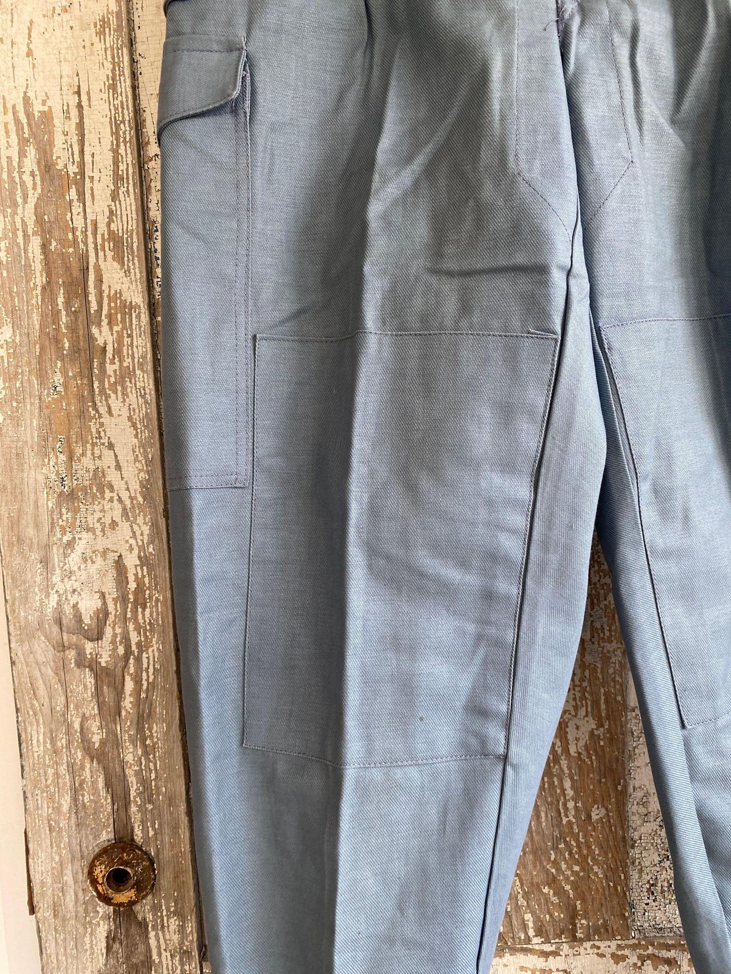 1980s Blue Cargo Military Pants | 36