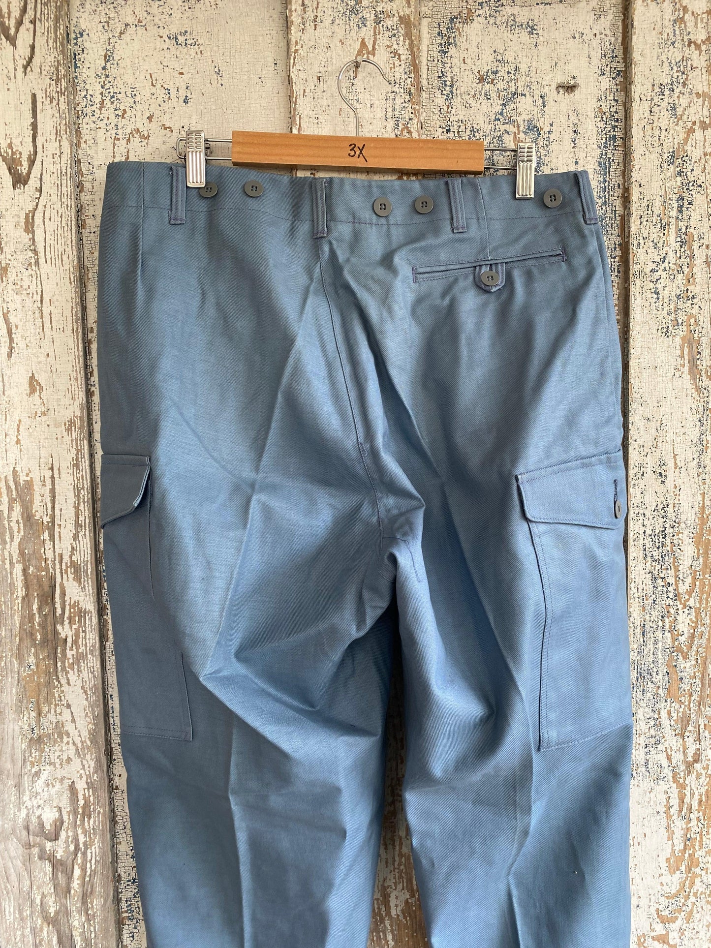 1980s Blue Cargo Military Pants | 36