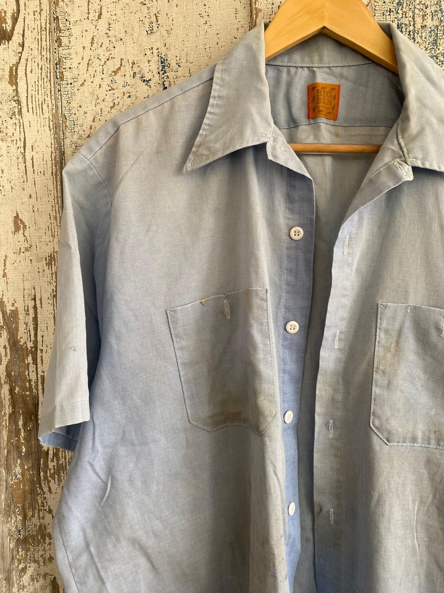 1980s Faded Work Shirt | XL